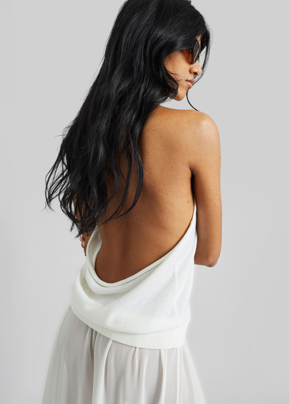 Nimi Knit Halter Top - White - 1