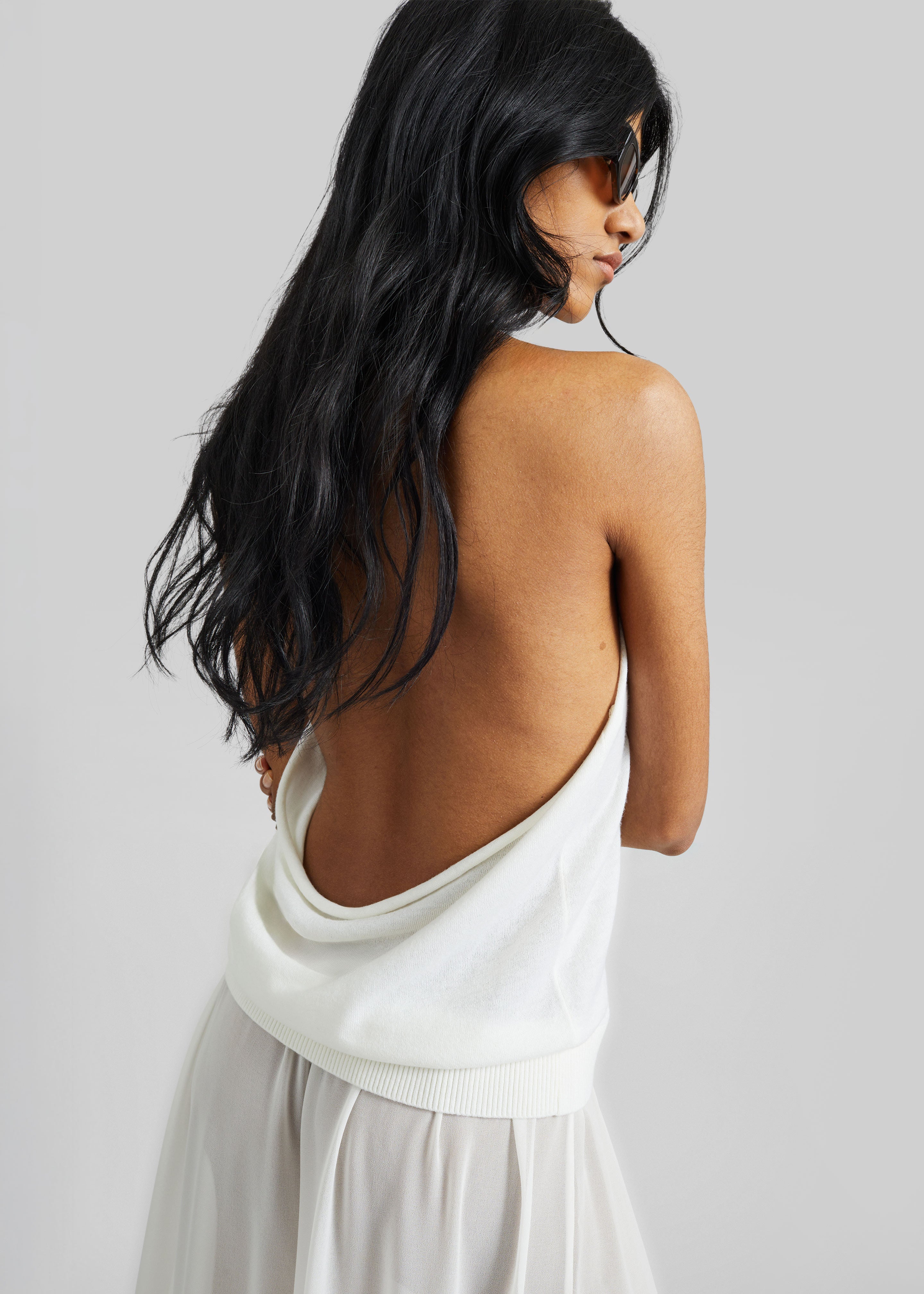 Nimi Knit Halter Top - White - 2