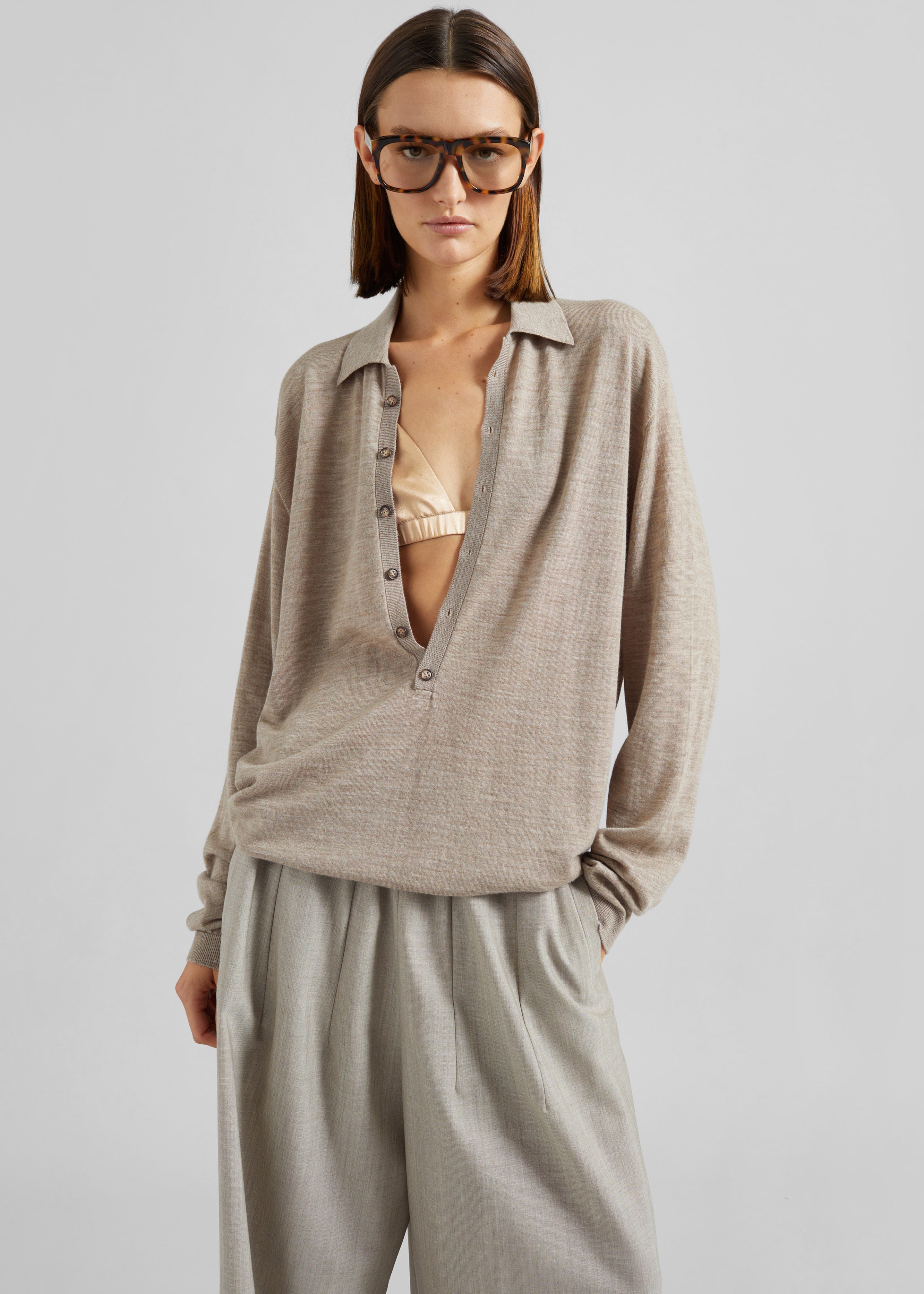 Nina Silk Bralette - Champagne - 4