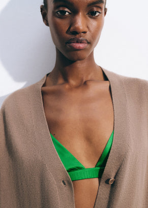 Nina Silk Bralette - Kelly Green