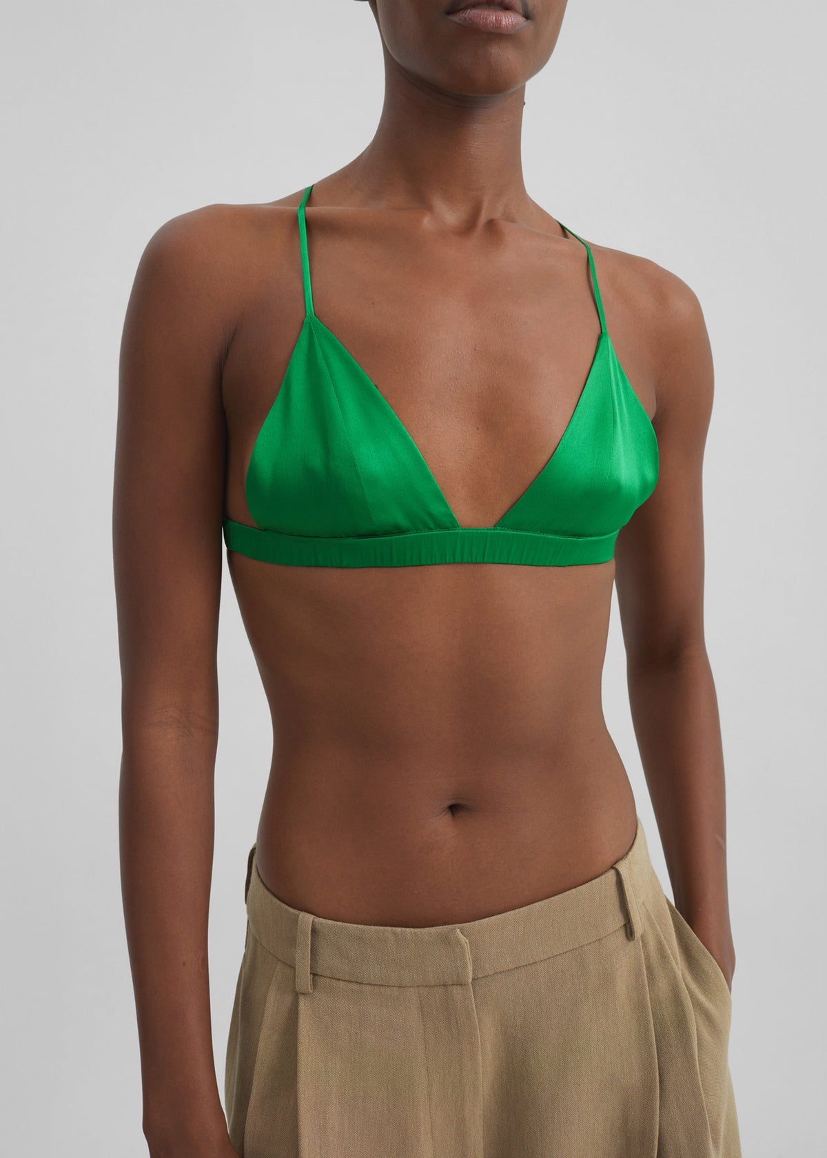 Nina Silk Bralette - Kelly Green - 3