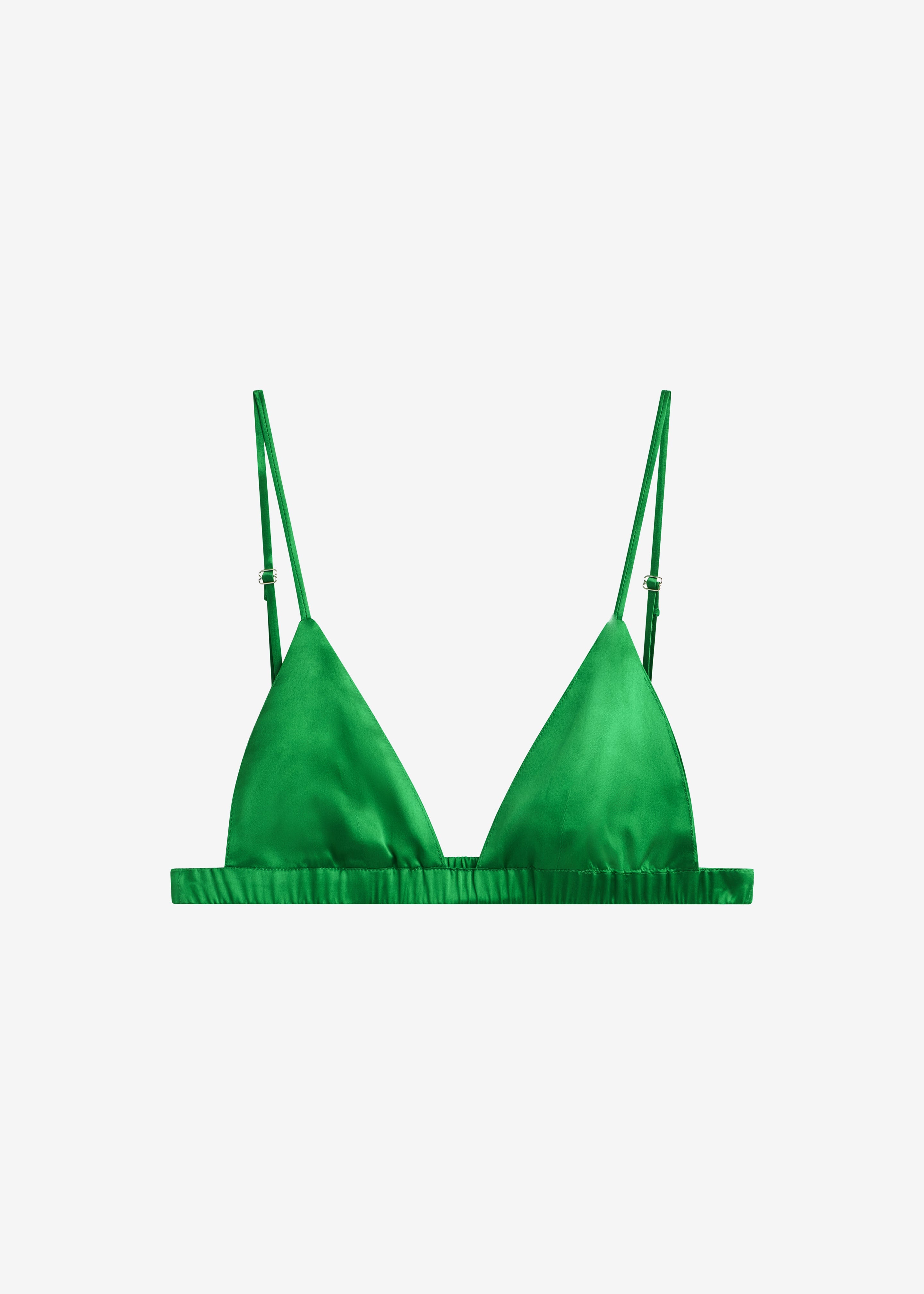 Nina Silk Bralette - Kelly Green - 12