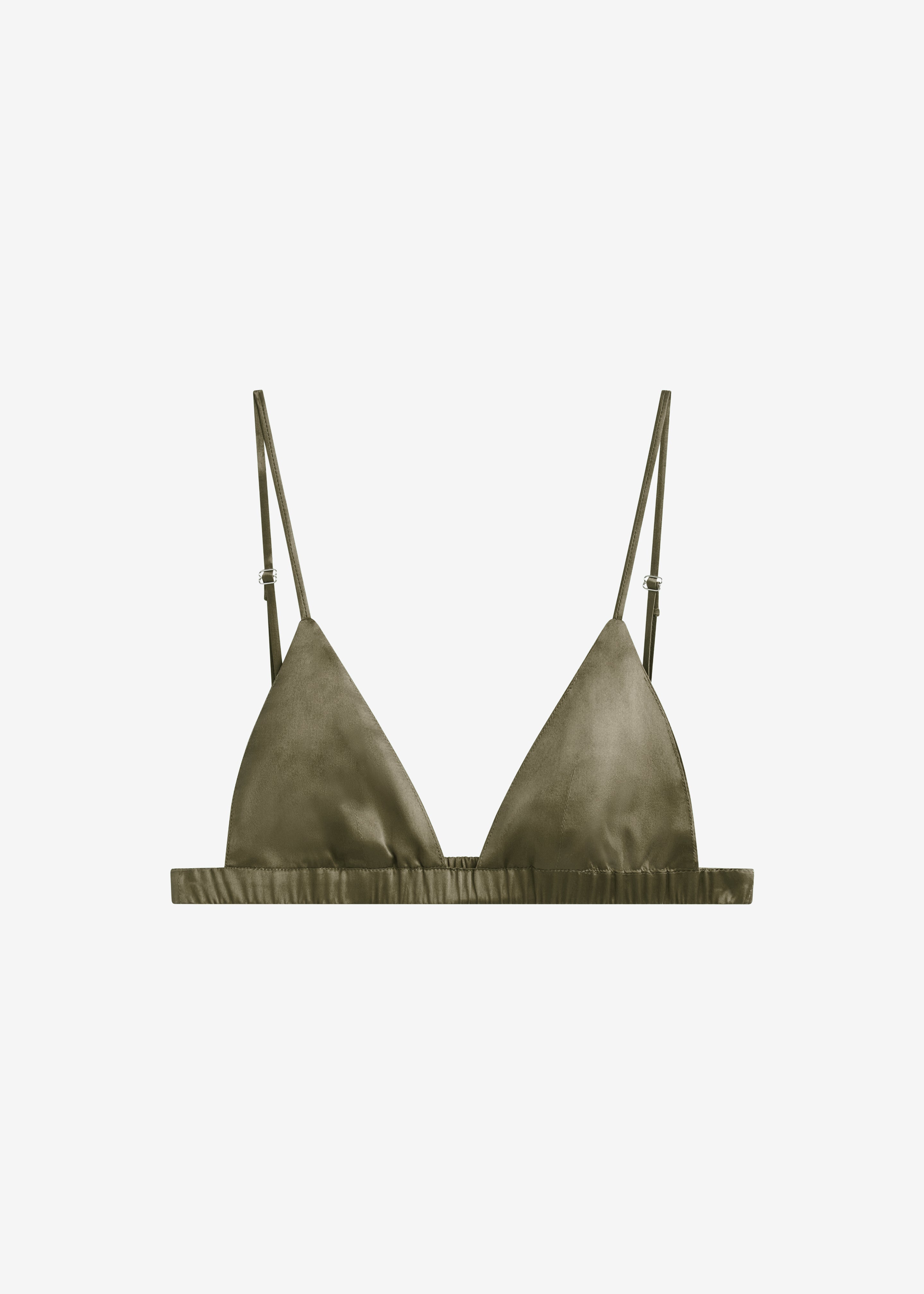 Nina Silk Bralette - Olive - 7