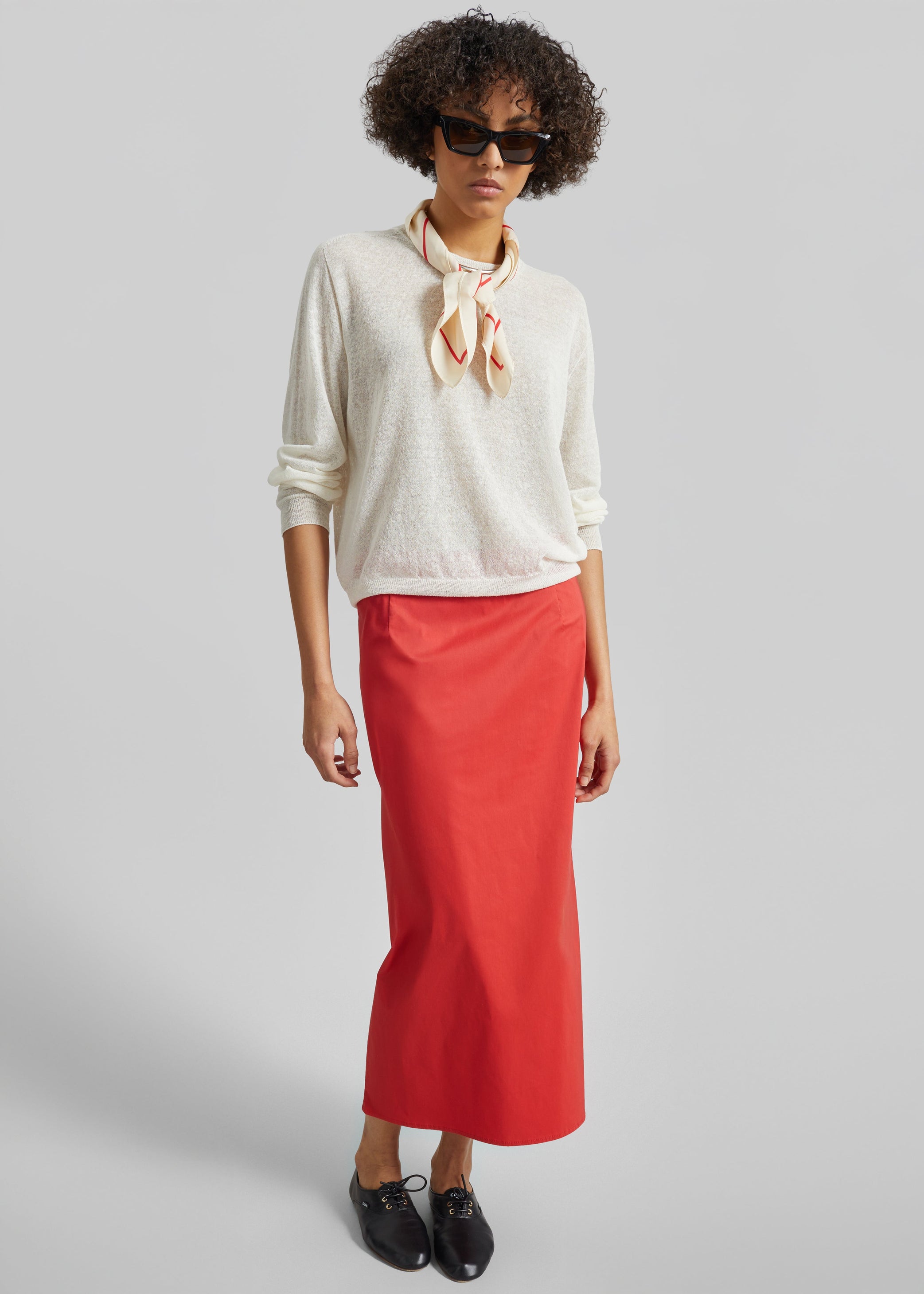 Shop the look image for Nisa Midi Skirt - Red