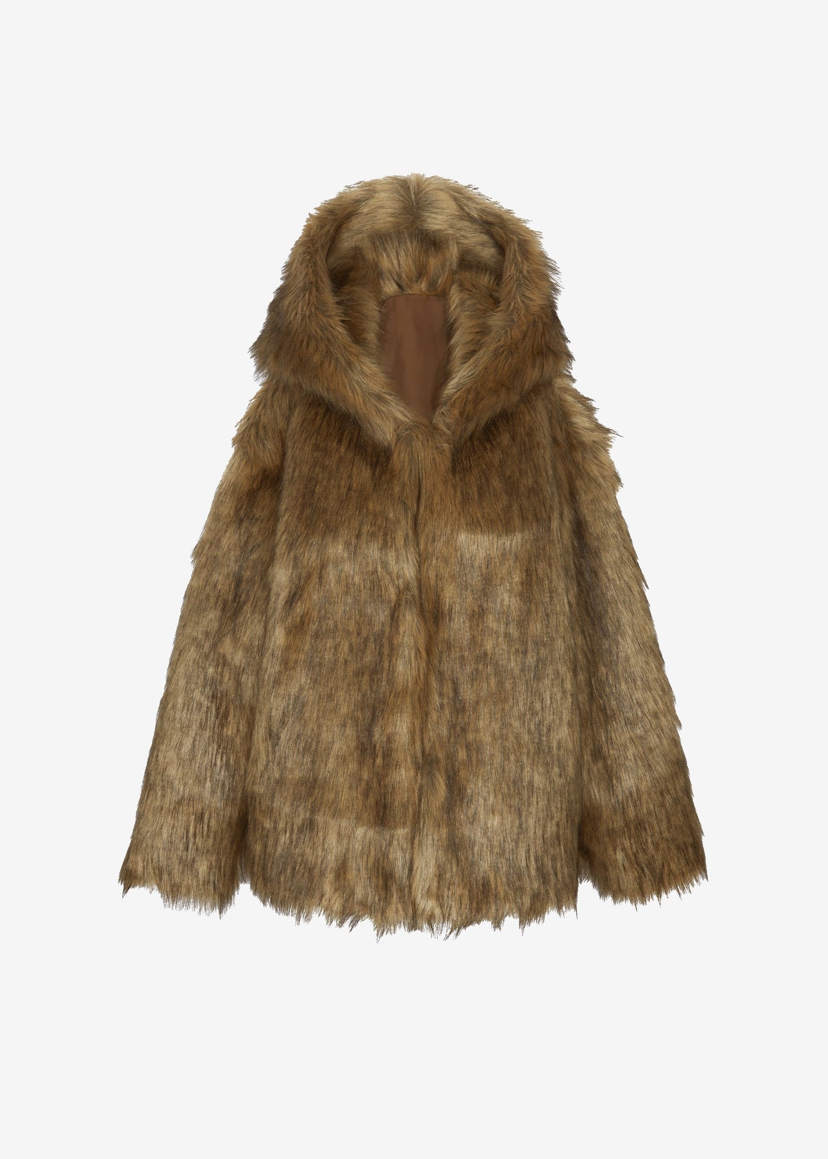 Nivala Faux Fur Hooded Jacket - Camel - 14