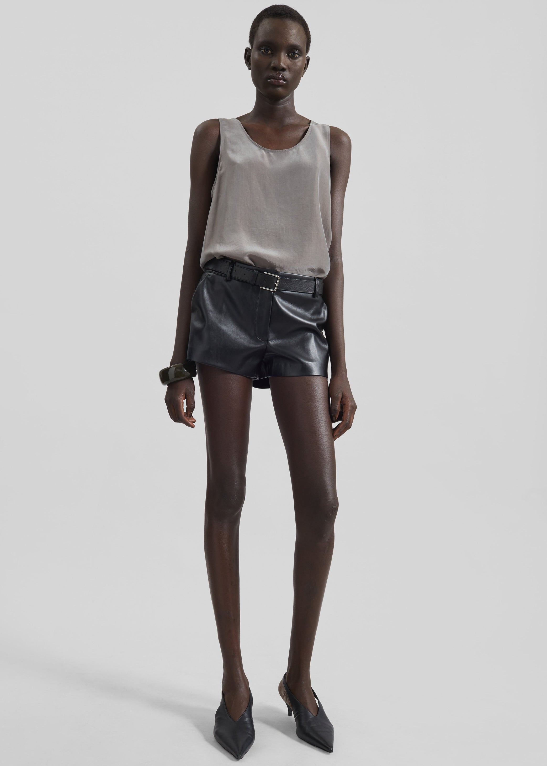 Shop the look image for Nivee Lustrous Boxy Tank - Dark Taupe