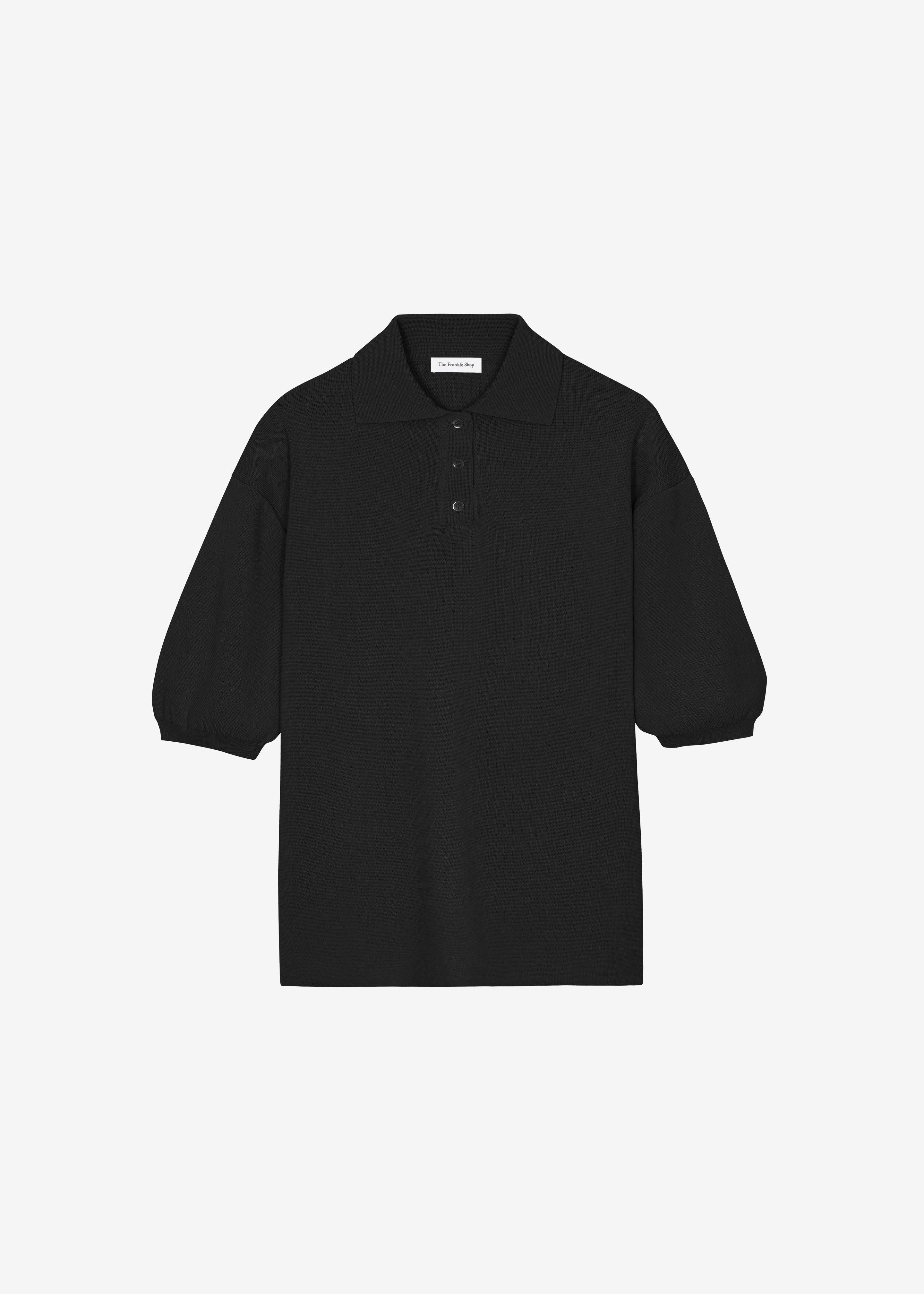 Nola Knit Polo Top - Black – The Frankie Shop Europe