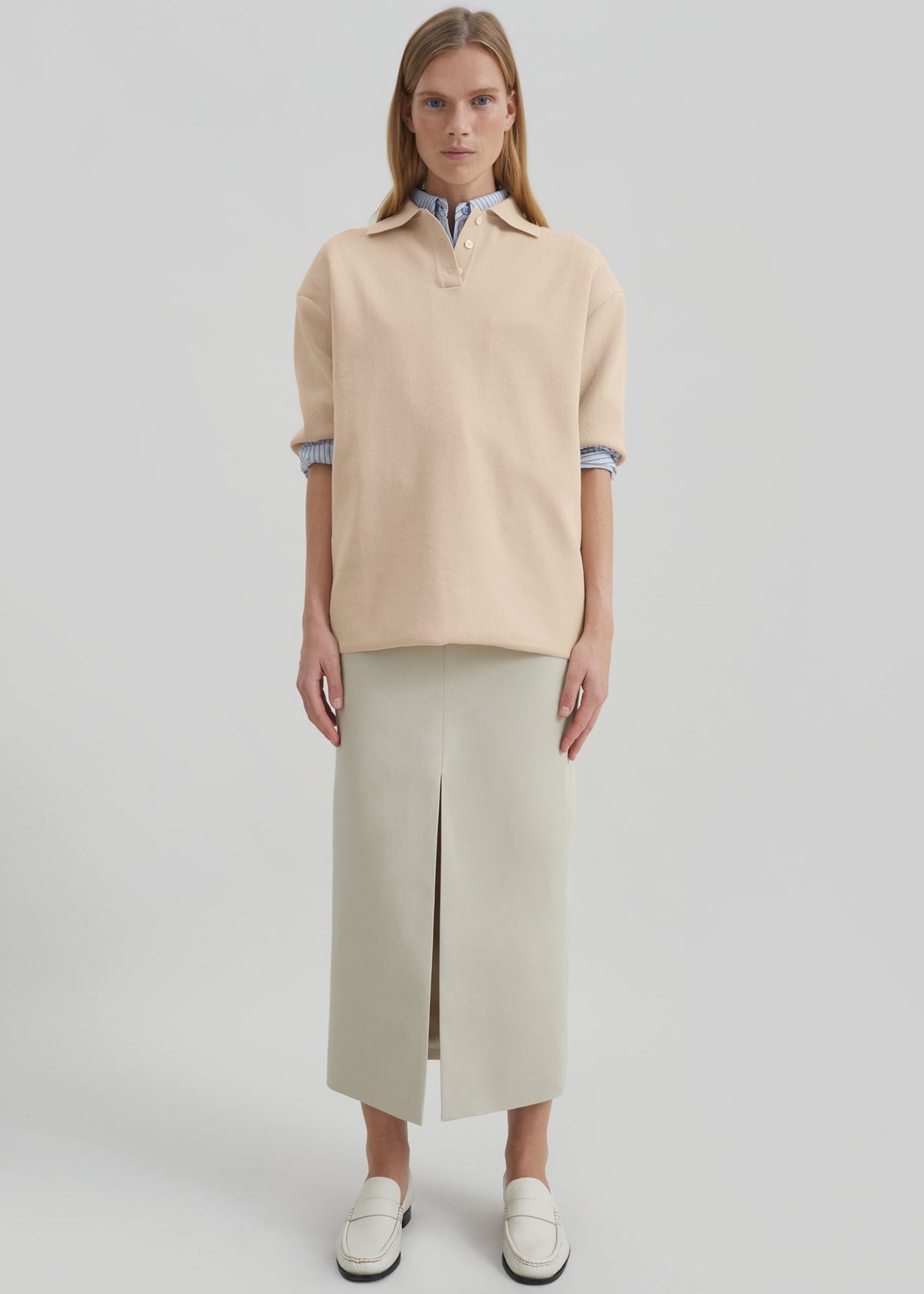 Nola Knit Polo Top - Cream - 3