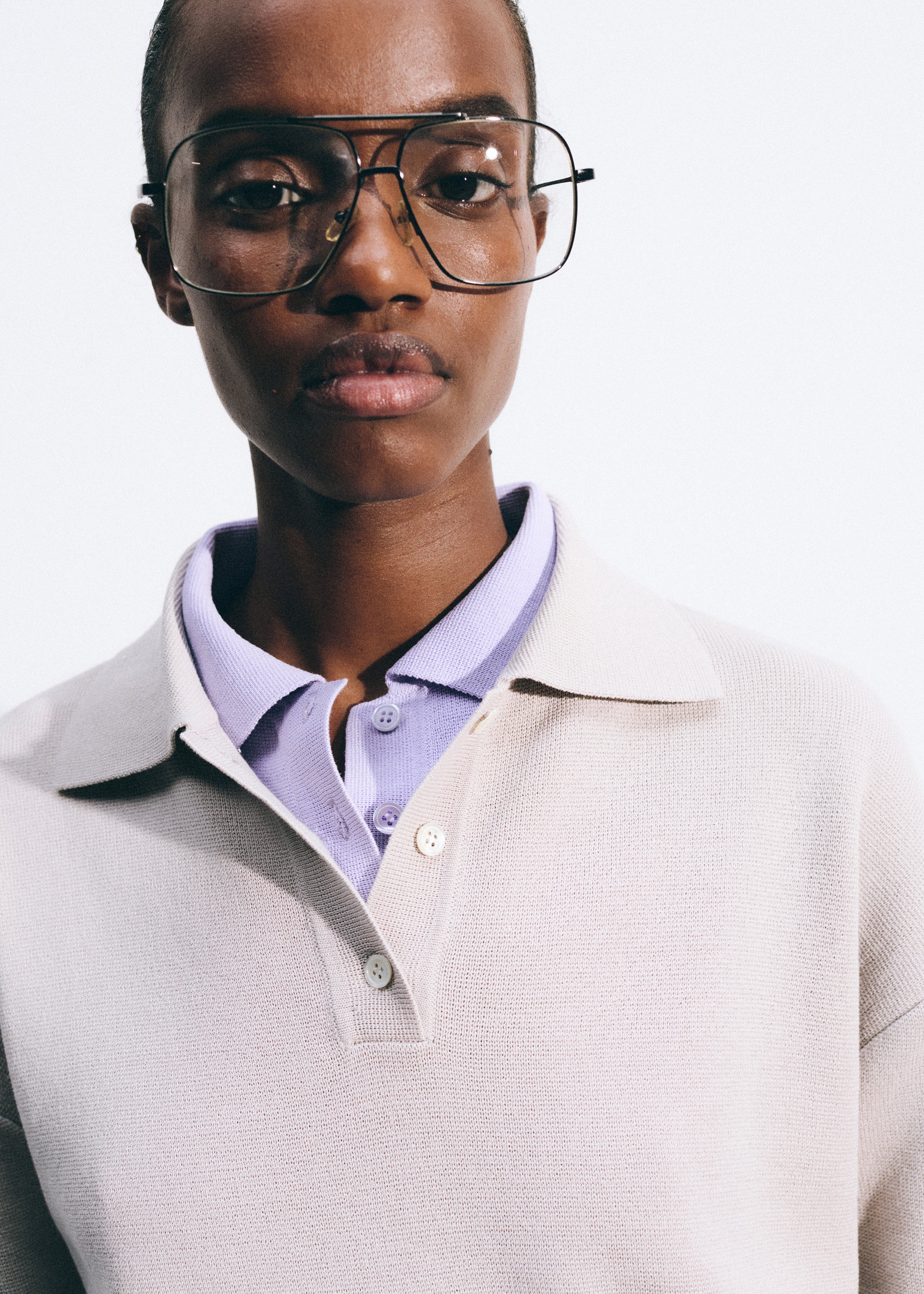Nola Knit Polo Top - Lavender – The Frankie Shop Europe