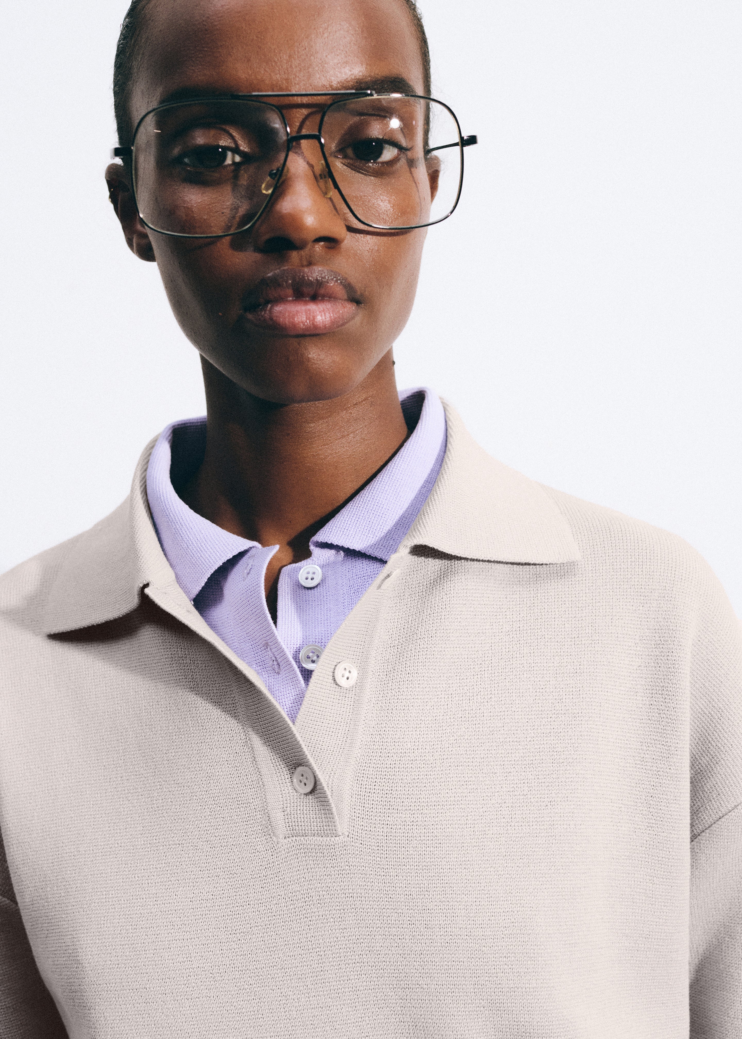 Nola Knit Polo Top - Slate Grey – The Frankie Shop Europe