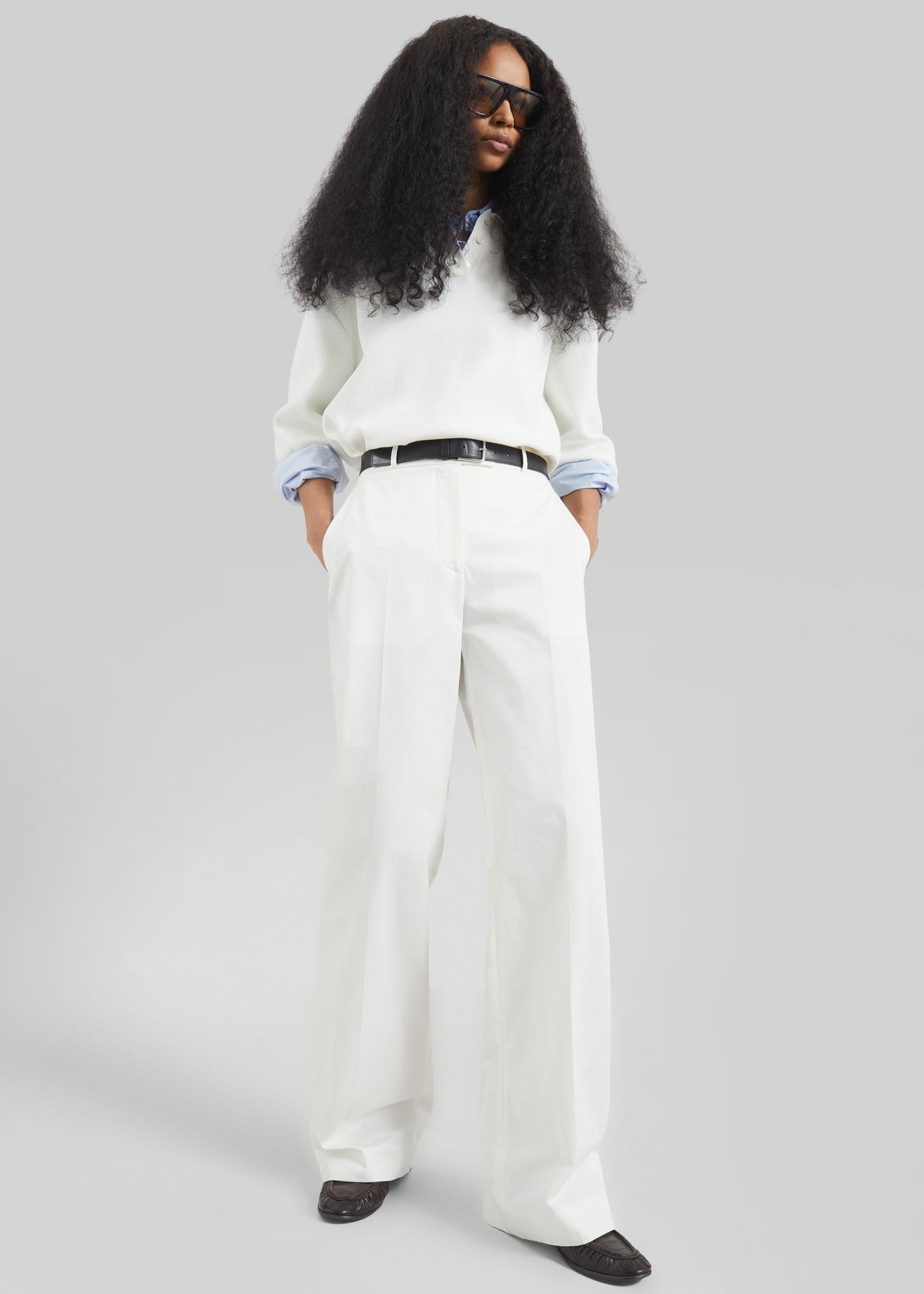 Nola Knit Polo Top - White - 3