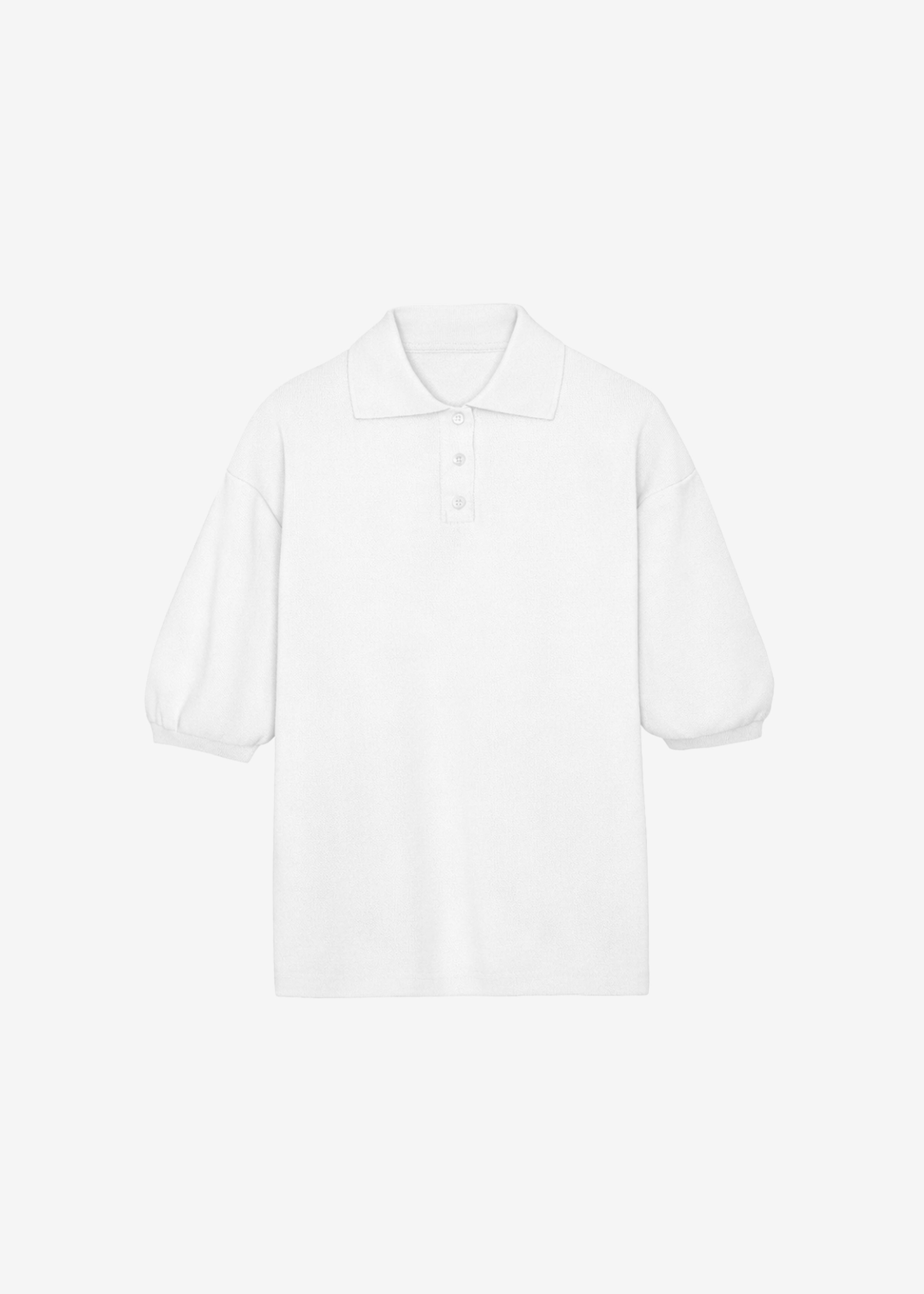 Nola Knit Polo Top - White - 5