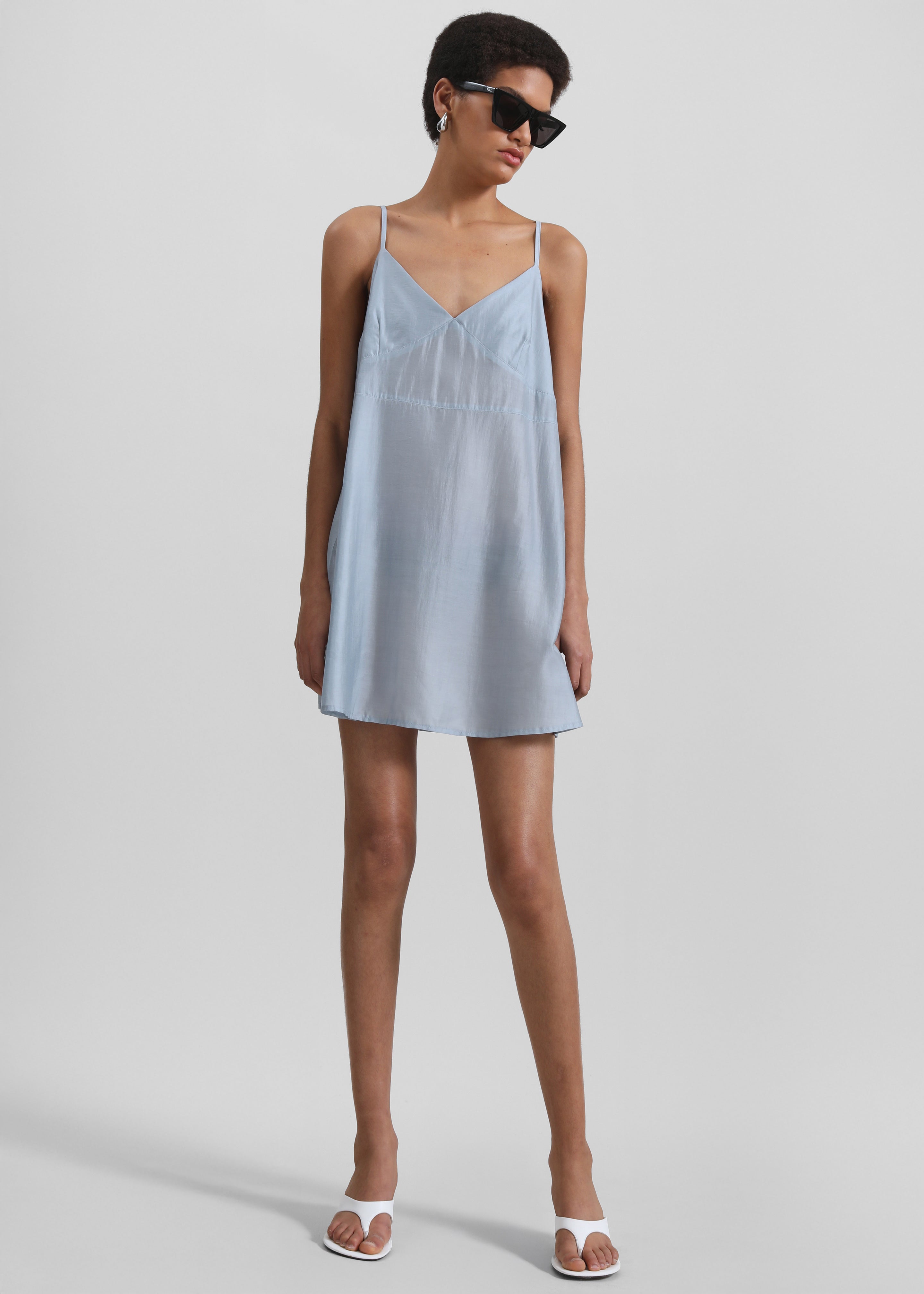 Noli Slip Mini Dress - Dusty Blue - 5