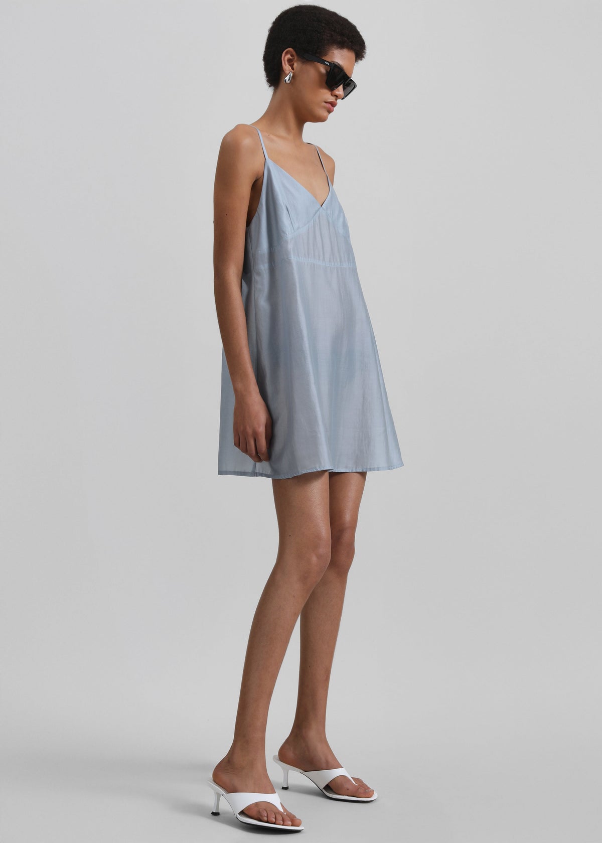 Noli Slip Mini Dress - Dusty Blue - 3