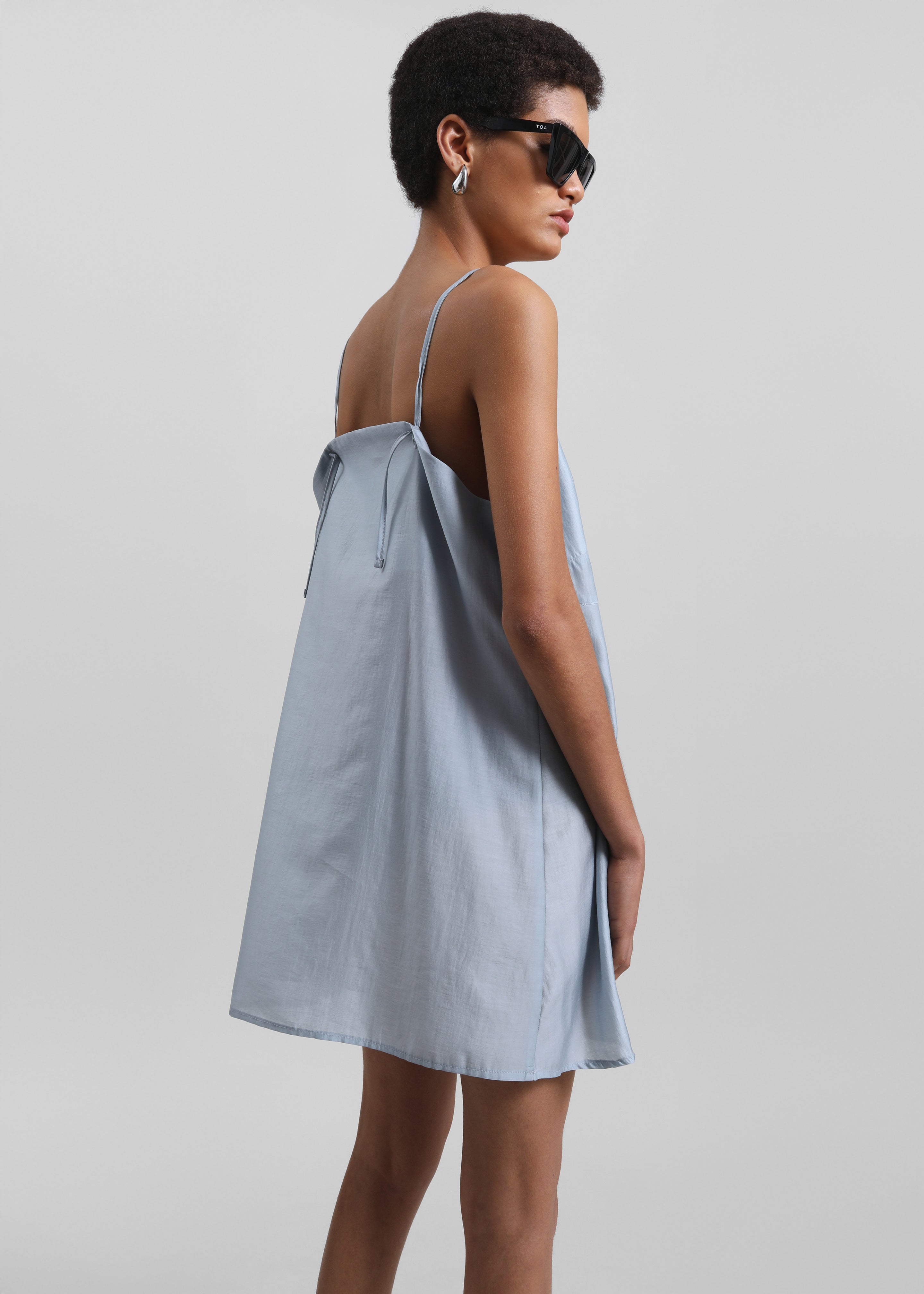 Noli Slip Mini Dress - Dusty Blue - 6