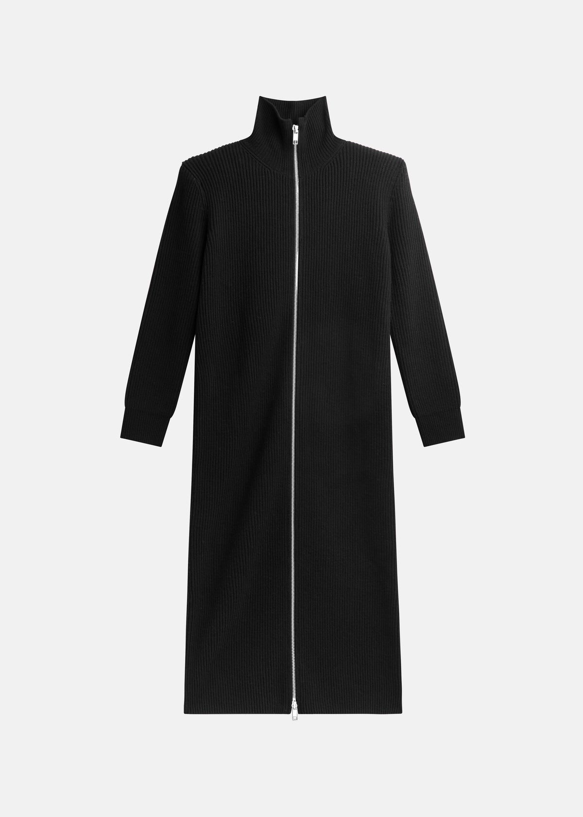 Nolia Knit Long Cardigan Dress - Black