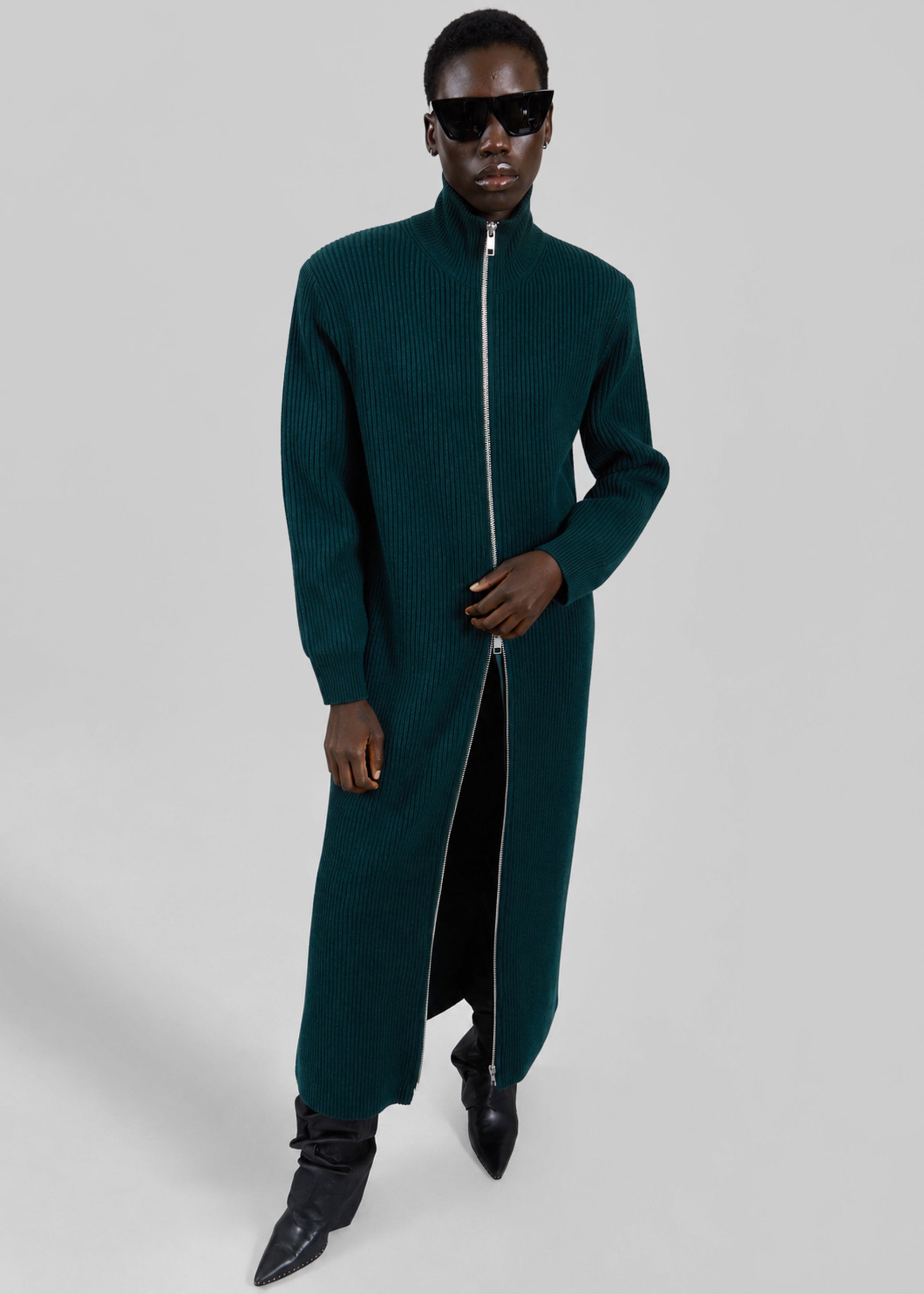 Shop the look image for Nolia Knit Long Cardigan Dress - Bottle Green