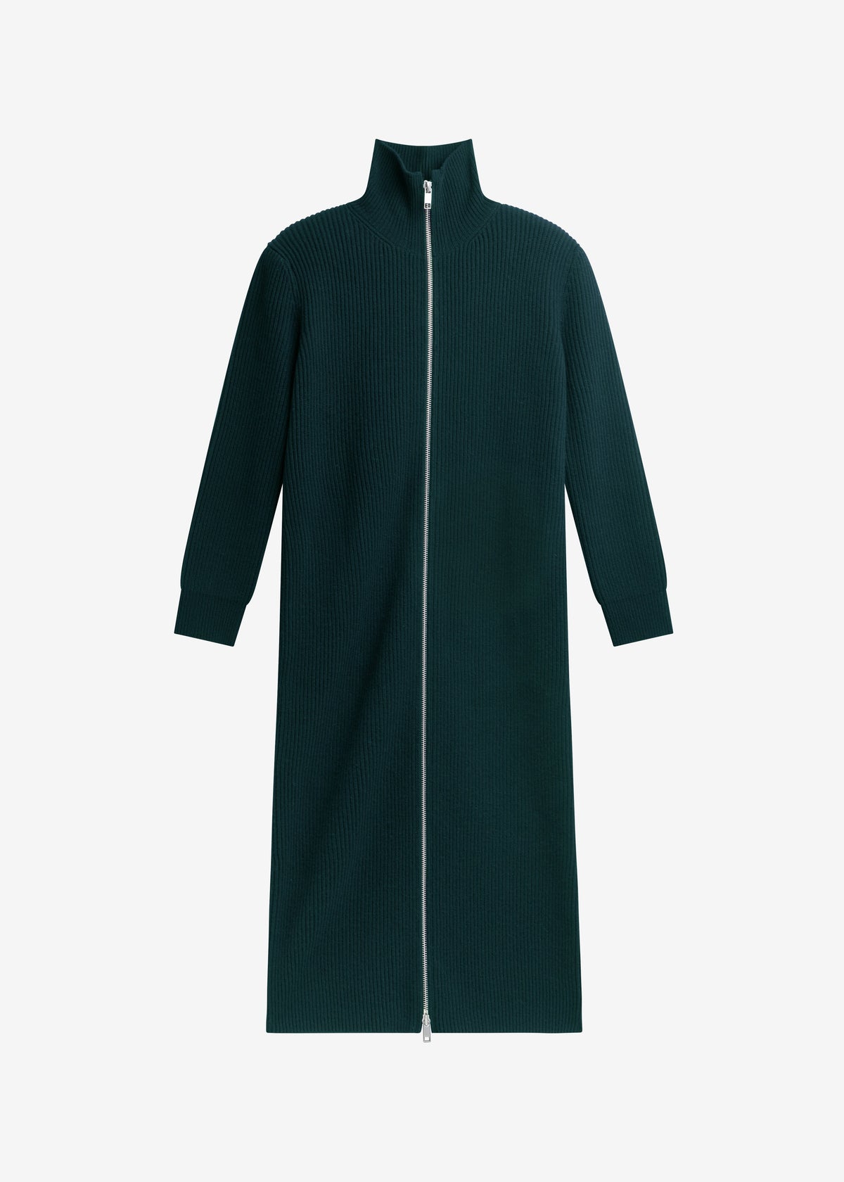 Nolia Knit Long Cardigan Dress - Bottle Green - 6