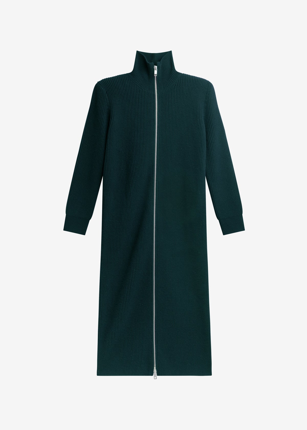 Robe cardigan longue Nolia en maille - Vert bouteille