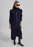 Nolia Knit Long Cardigan Dress - Navy