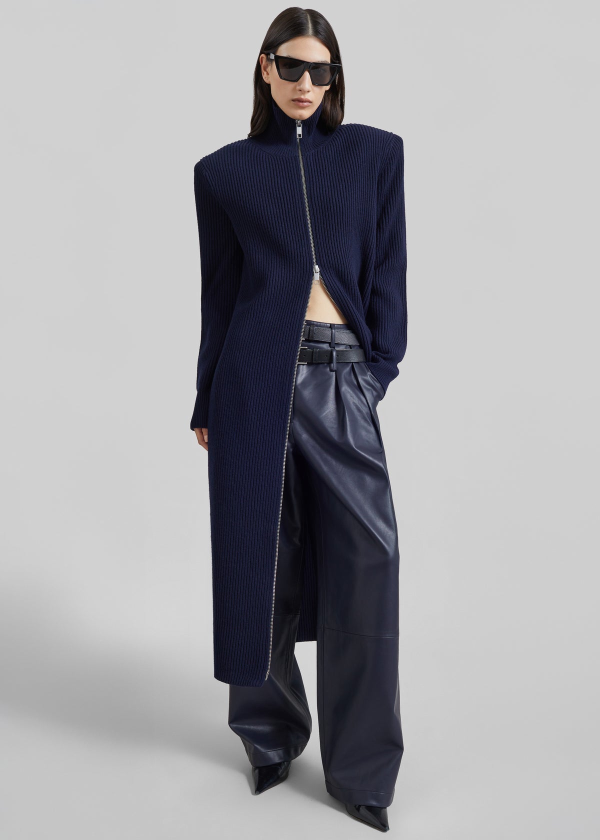 Shop the look image for Nolia Knit Long Cardigan Dress - Navy
