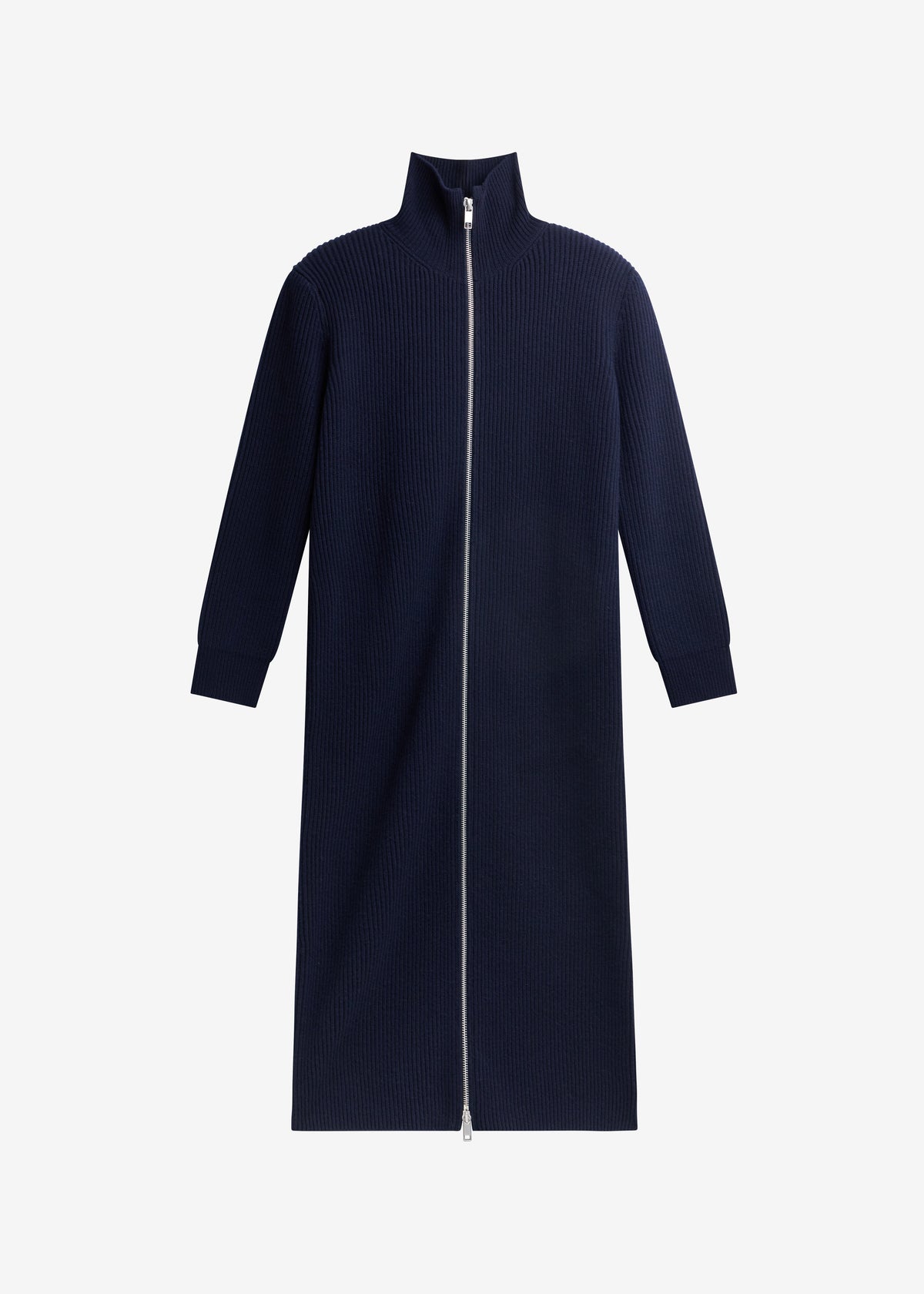 Nolia Knit Long Cardigan Dress - Navy - 8