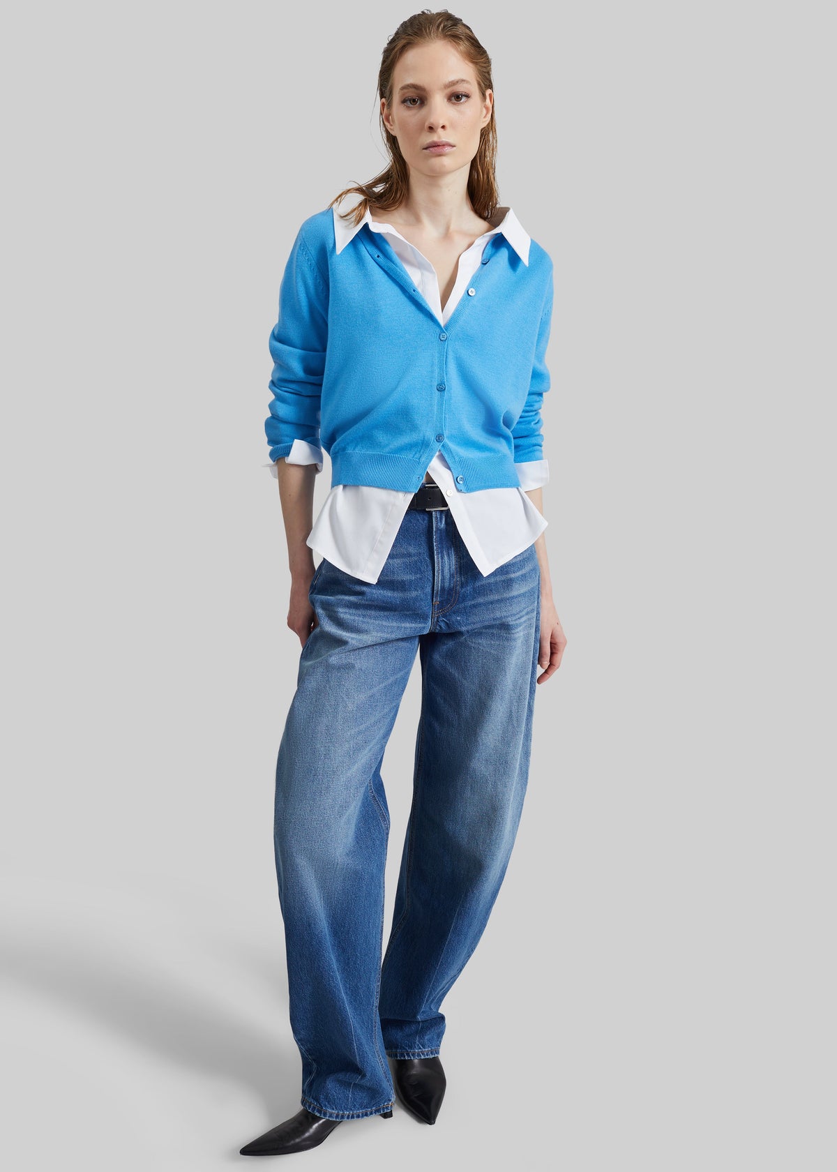 Nomi Thin Knit Cardigan - Blue