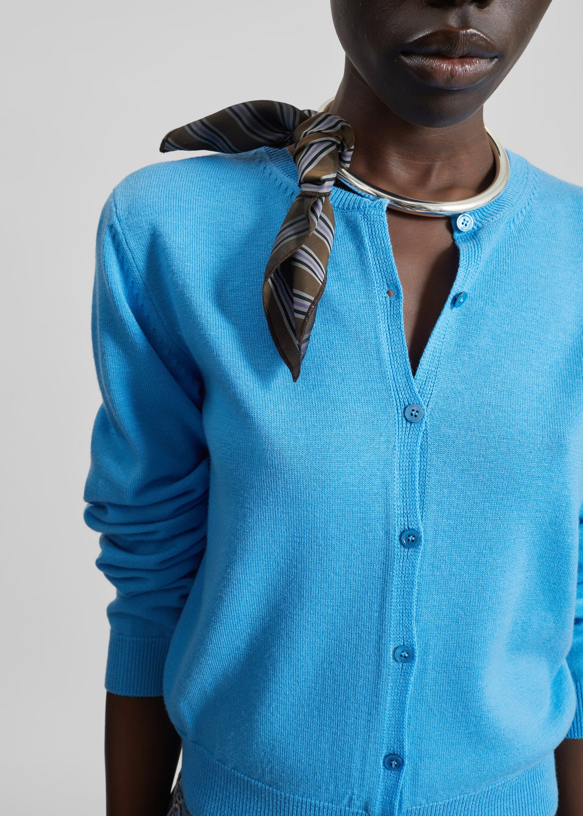 Nomi Thin Knit Cardigan - Blue