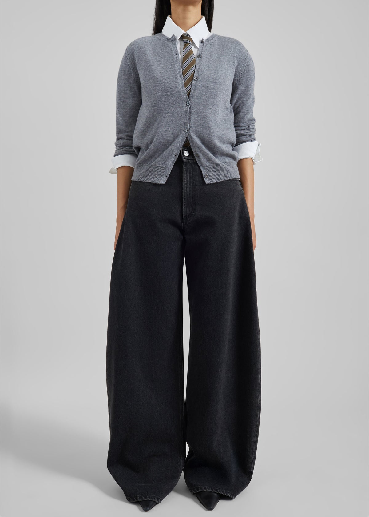 Nomi Thin Knit Cardigan - Grey