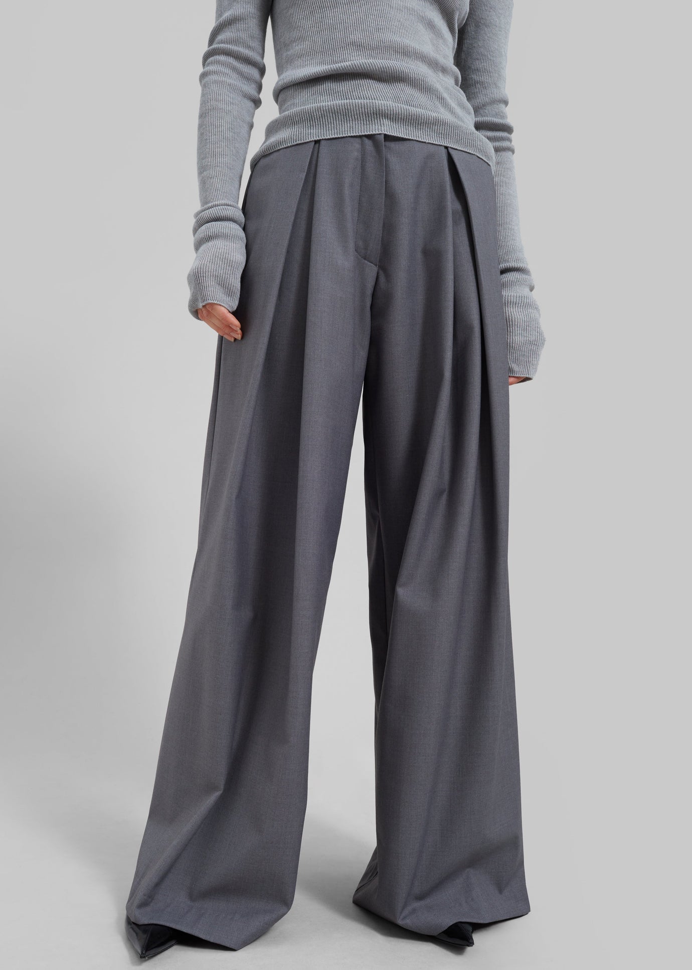 Noor Wide Pants - Grey - 1
