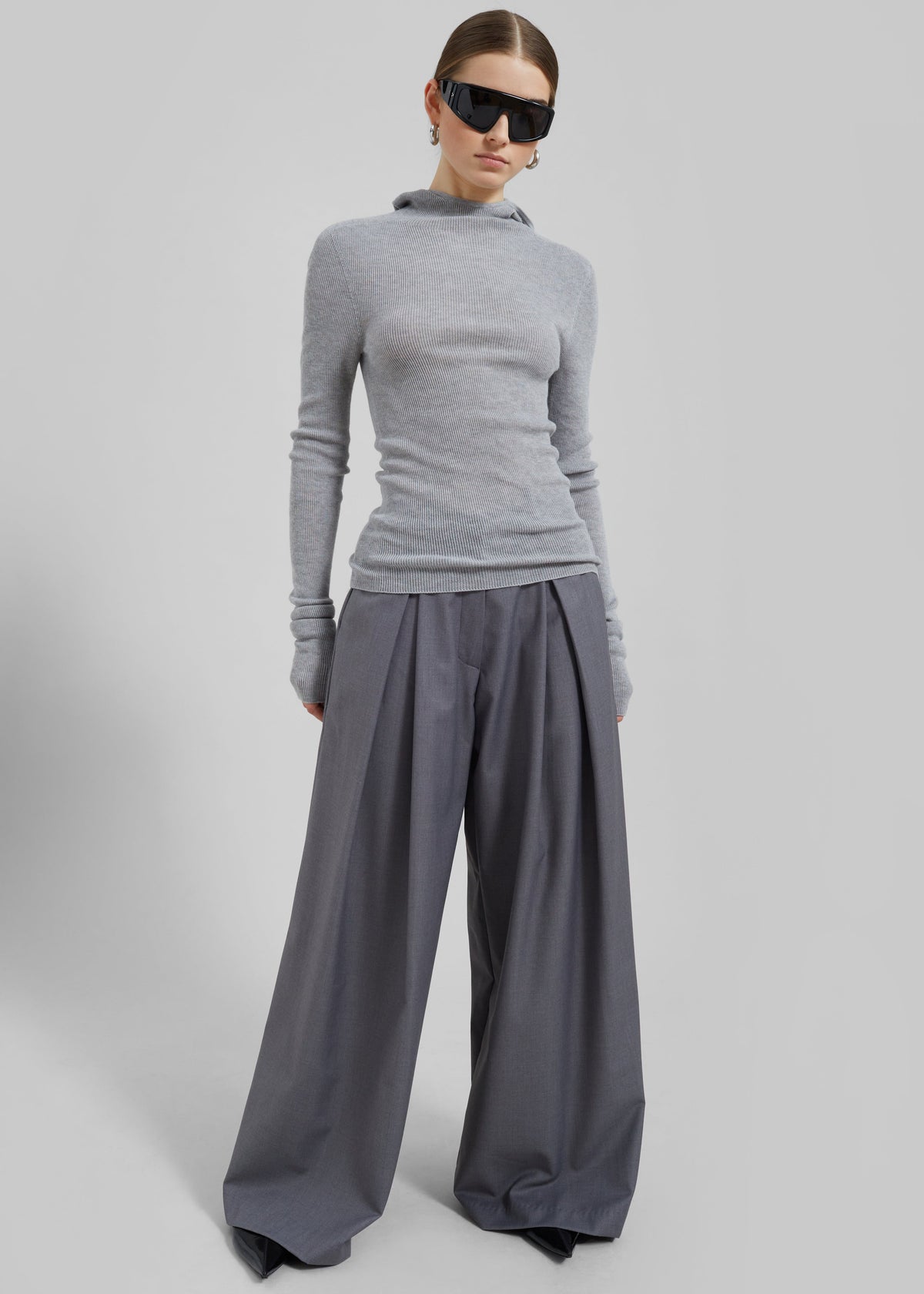 Noor Wide Pants - Grey - 1