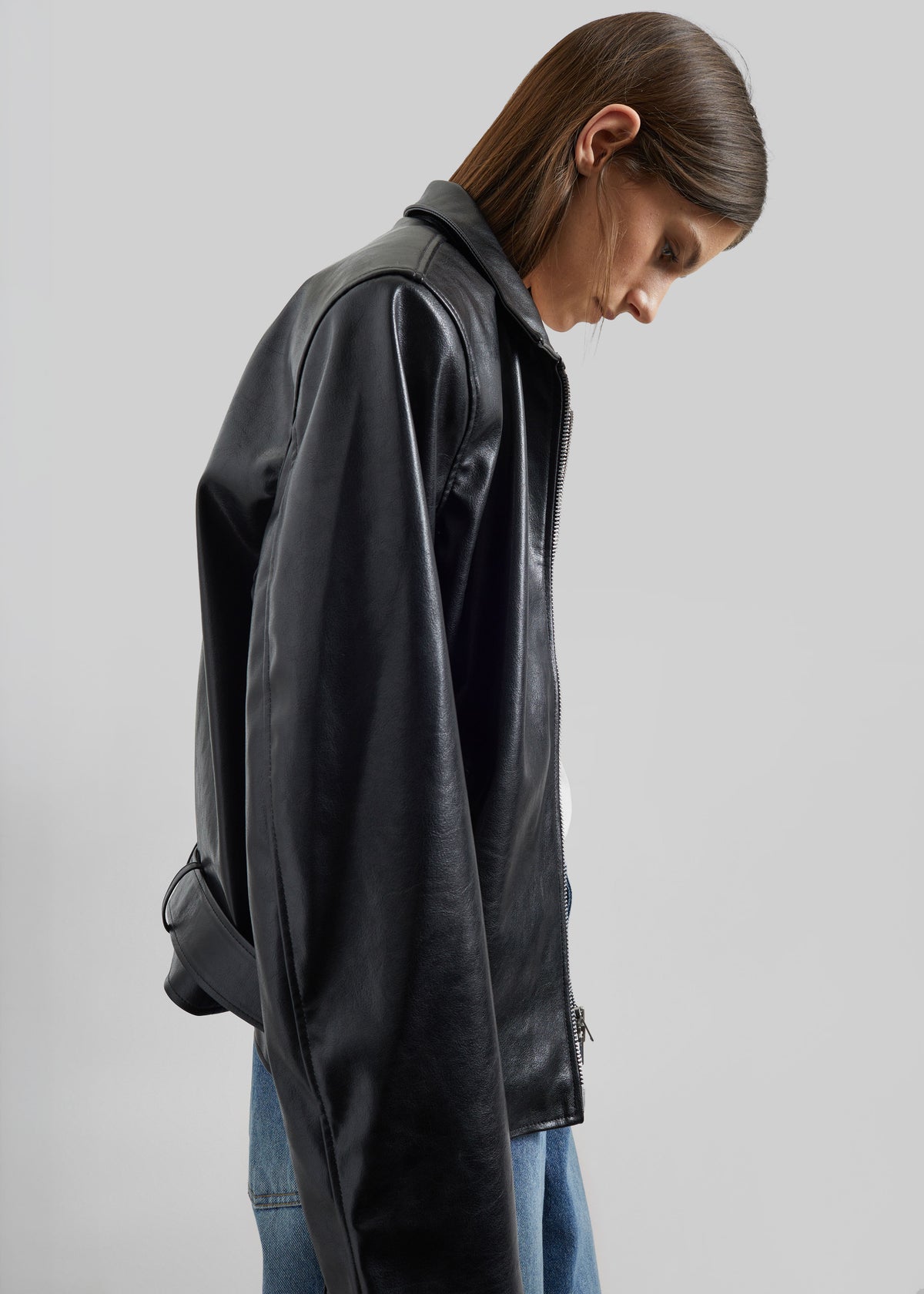 Norbury Faux Leather Jacket - Black - 4