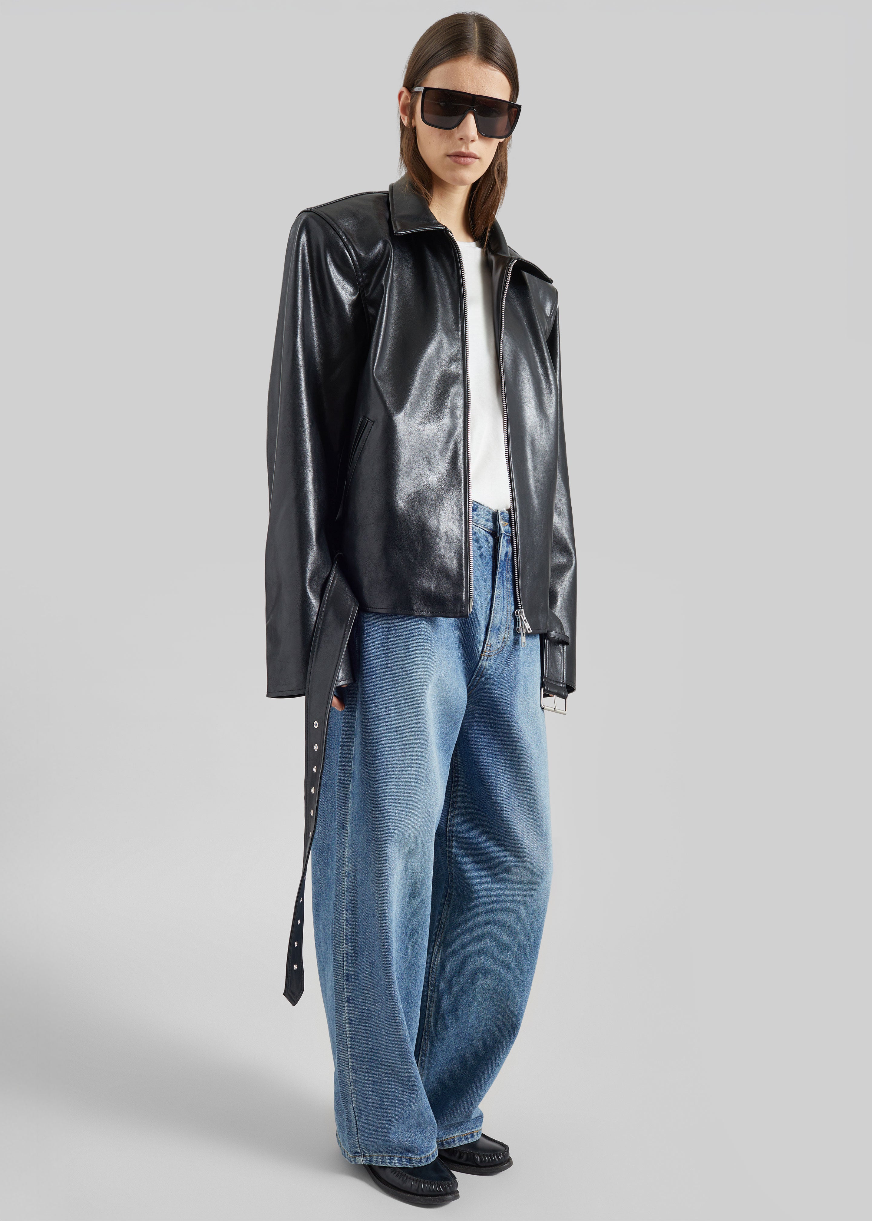 Norbury Faux Leather Jacket - Black – The Frankie Shop Europe