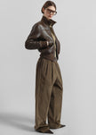 Norstrand Pleated Corduroy Trousers - Olive