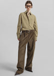 Norstrand Pleated Corduroy Trousers - Olive
