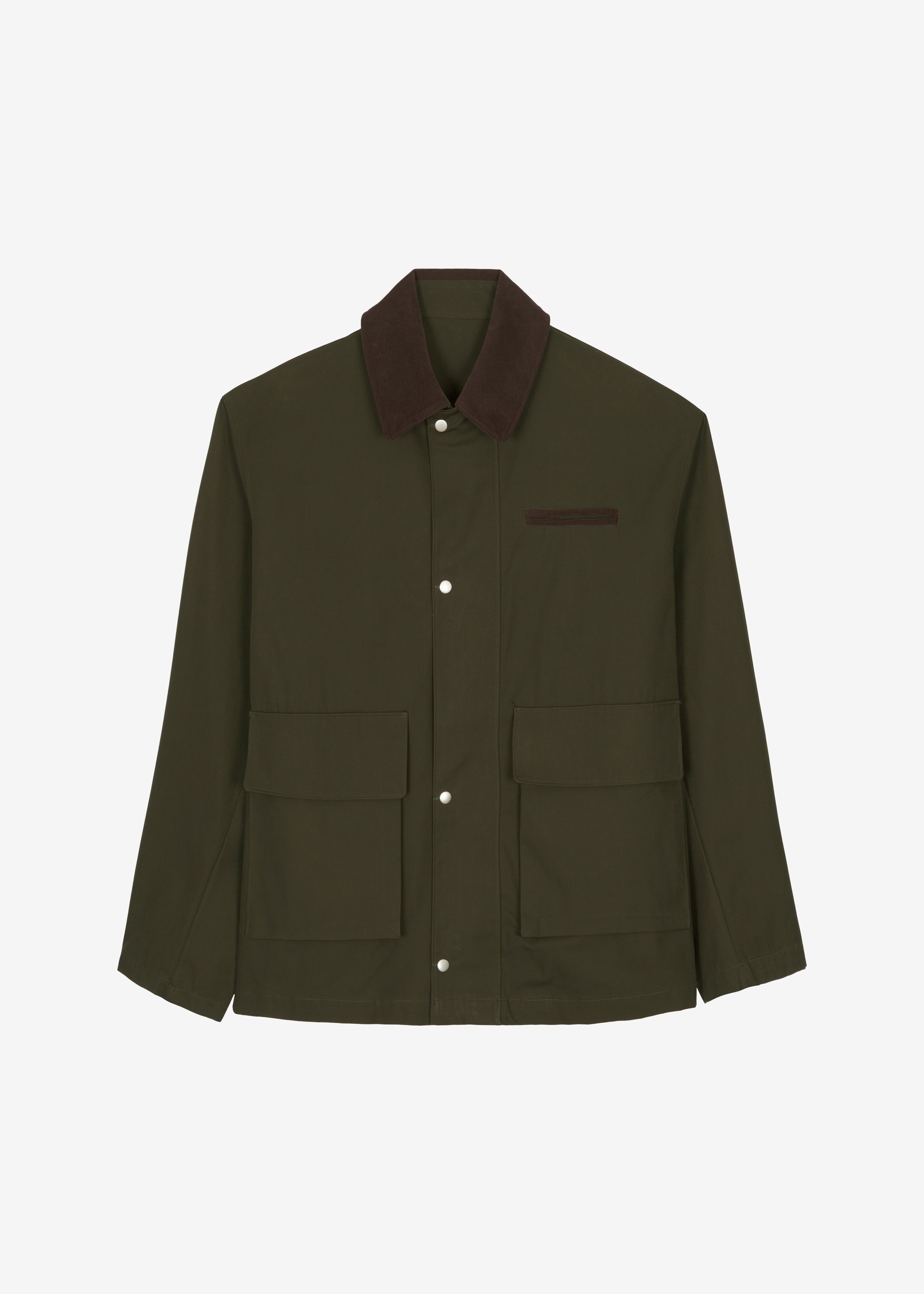 Norven Contrast Collar Utility Jacket - Khaki - 9