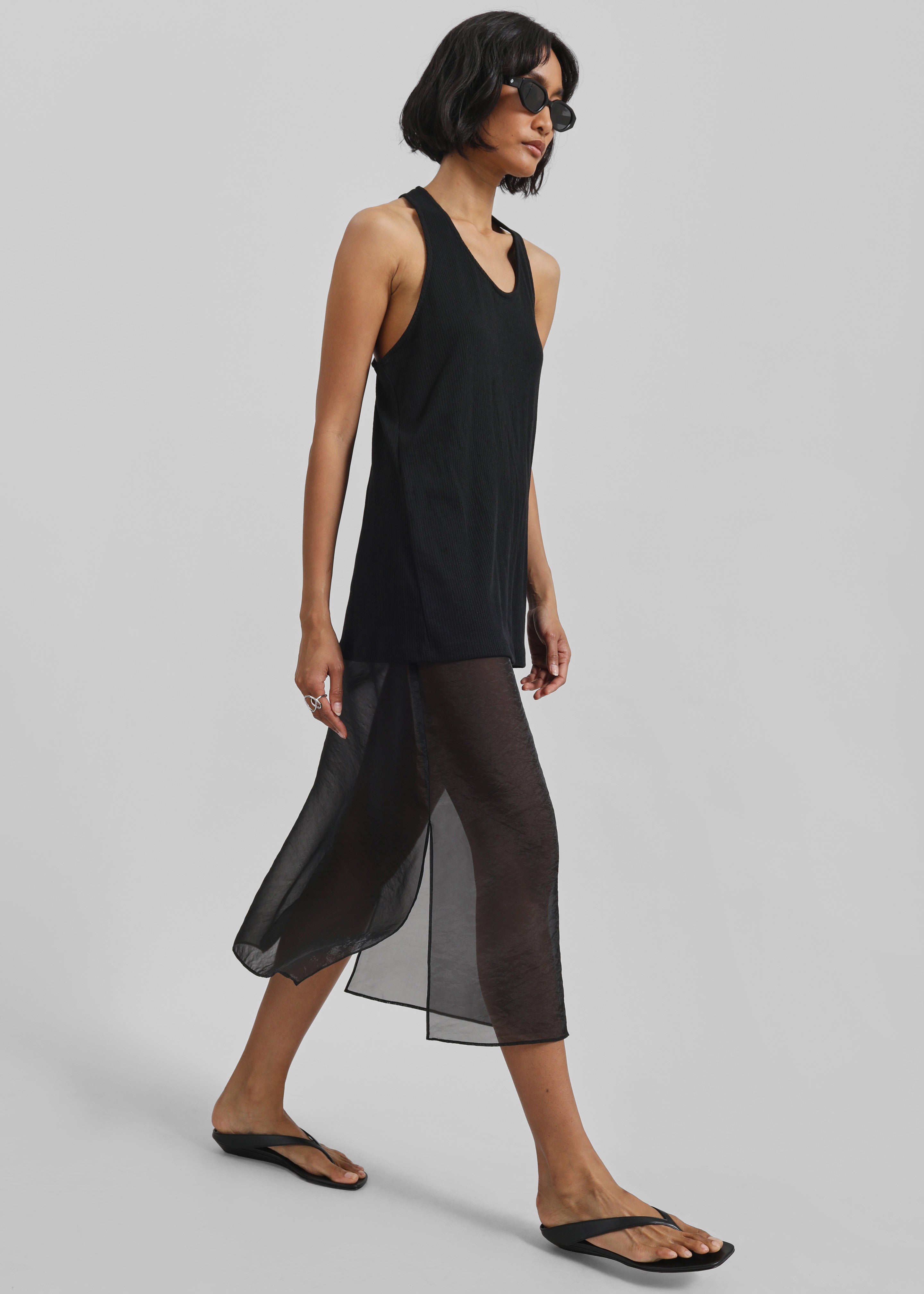 Nox Ribbed Tank Top - Black - 3