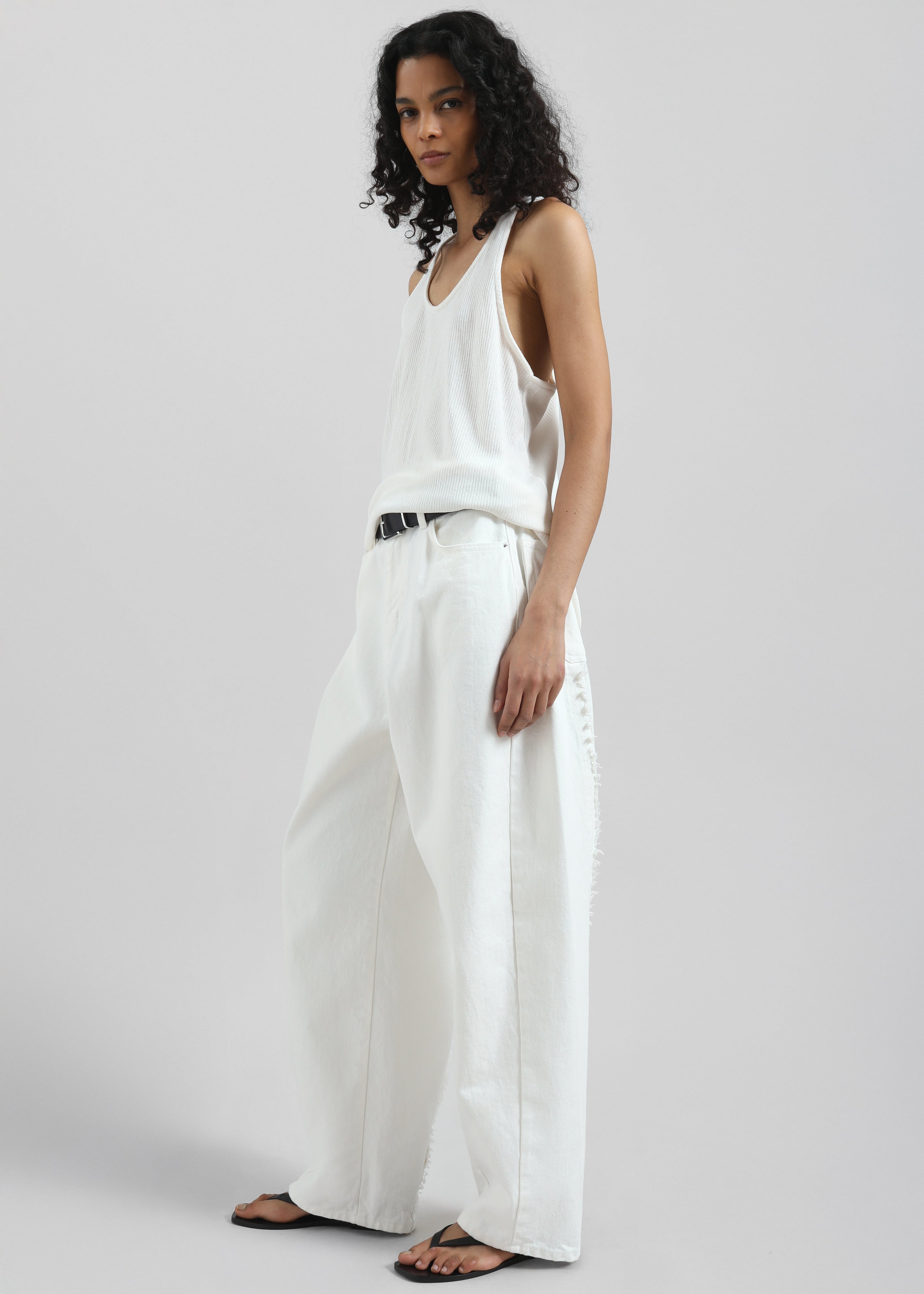 Nox Ribbed Tank Top - White - 5