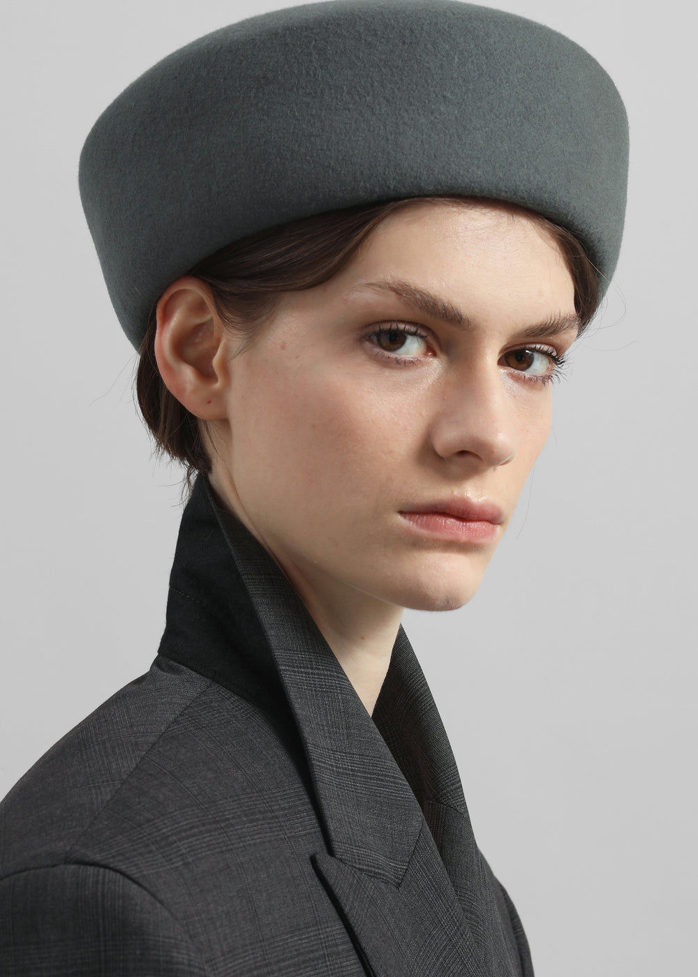 Noxley Pillbox Hat - Grey - 1