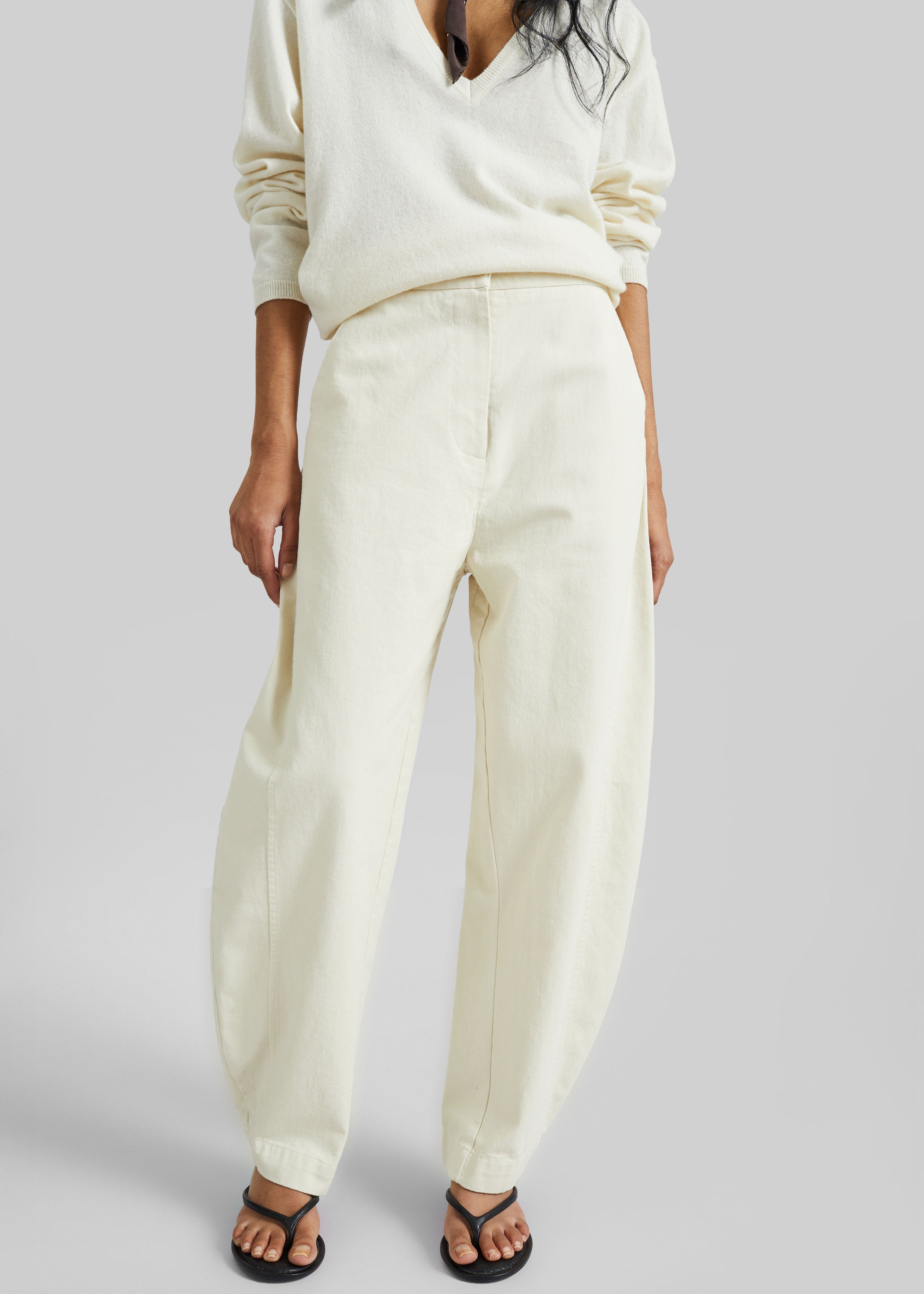 Noyon Barrel Leg Pants - Cream - 2