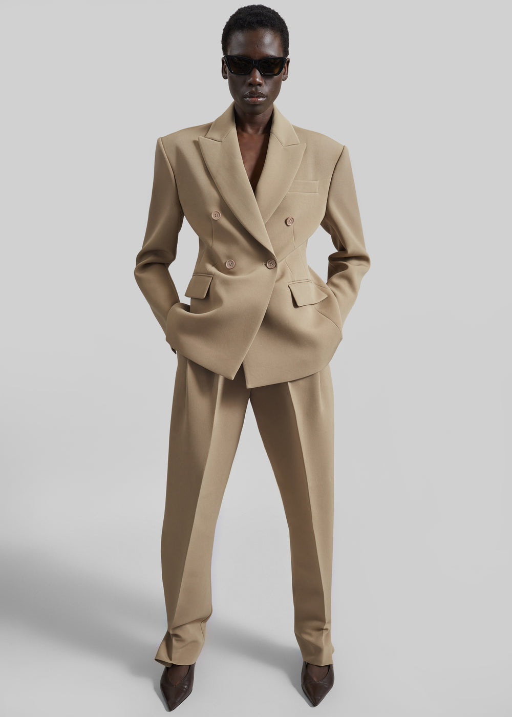 Doyer Cinched Blazer - Beige - 1