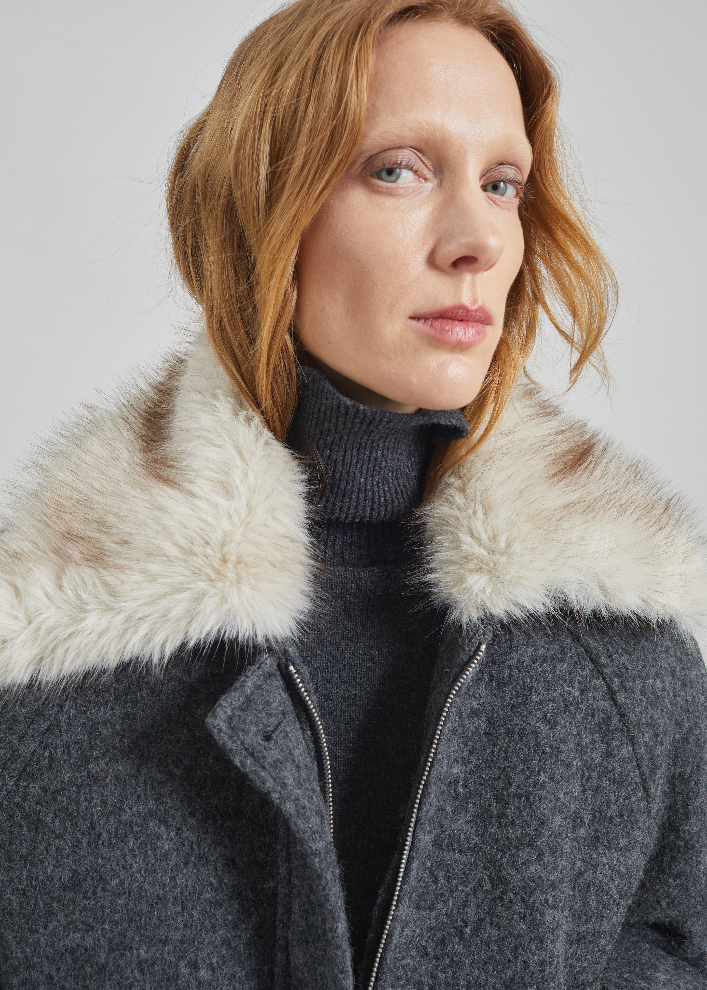 Nyborg Wool Quilted Jacket - Dark Grey - 6