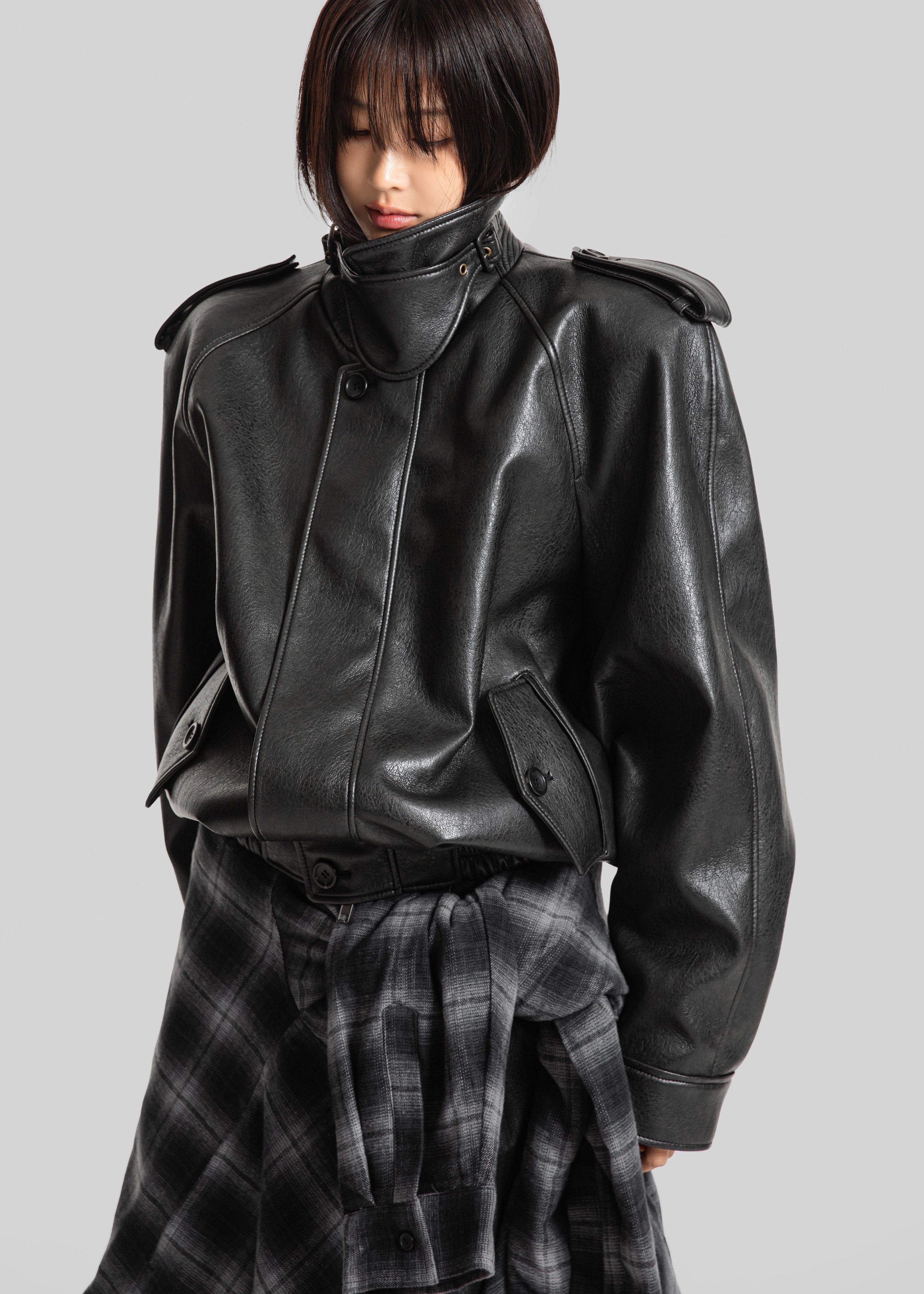 Nyland Faux Leather Padded Jacket - Black – The Frankie Shop Europe