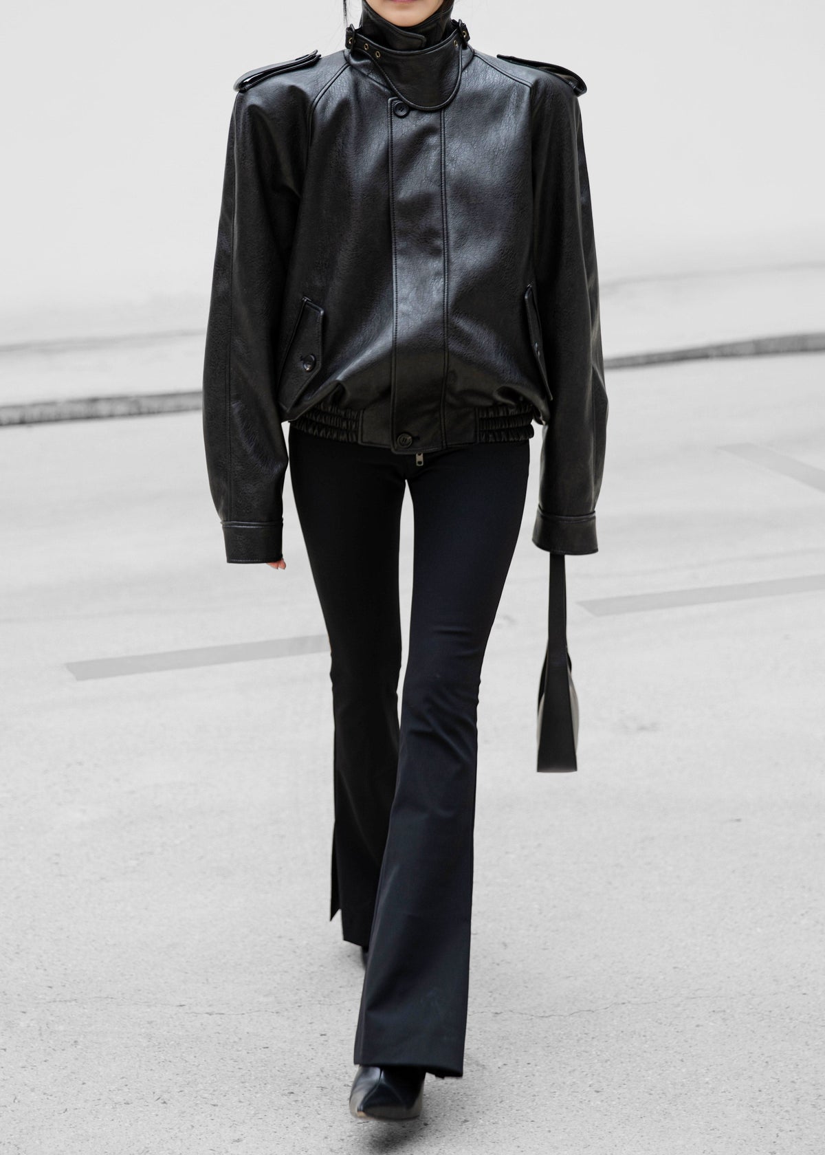 Nyland Faux Leather Padded Jacket - Black - 10