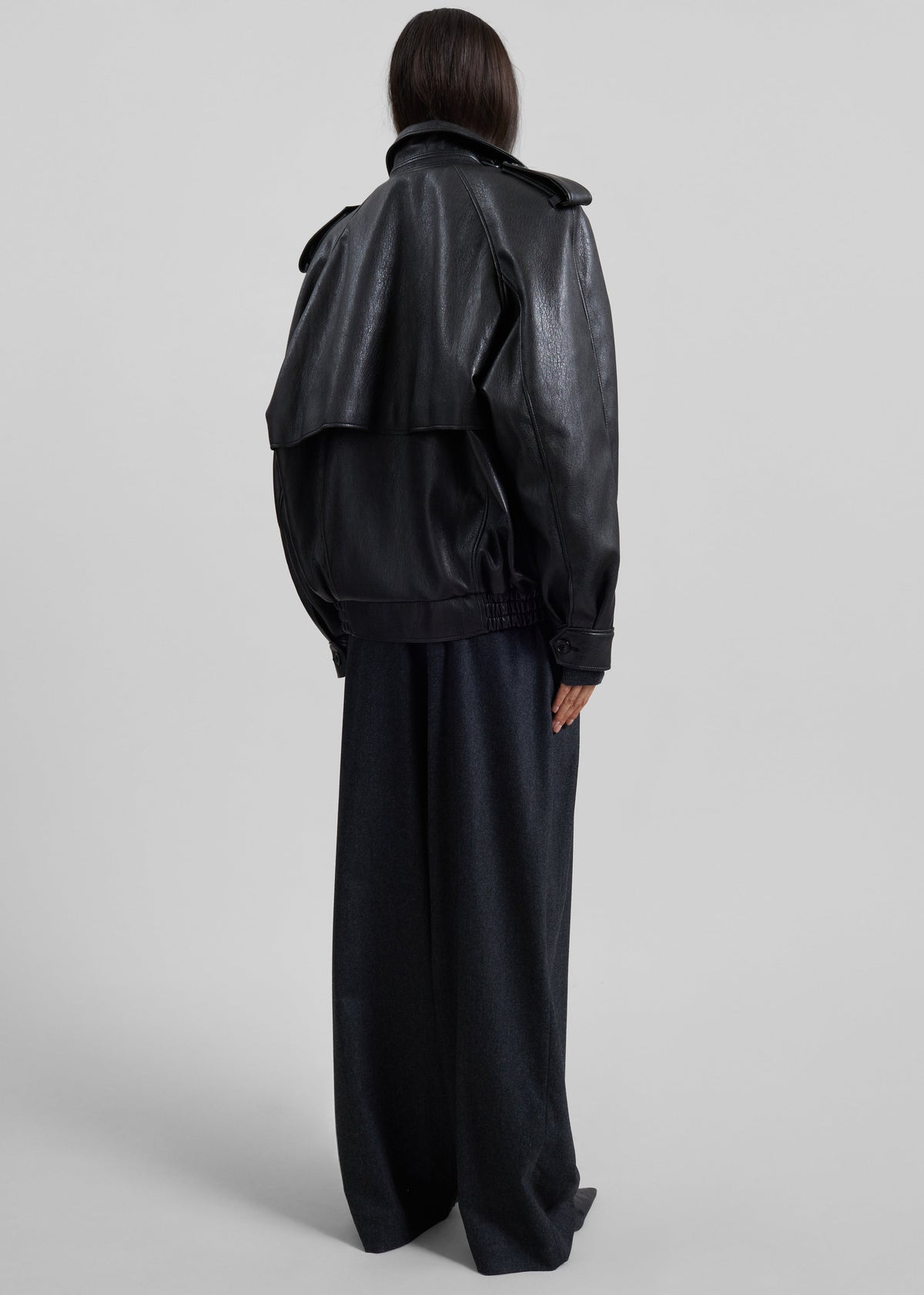 Nyland Faux Leather Padded Jacket - Black - 12