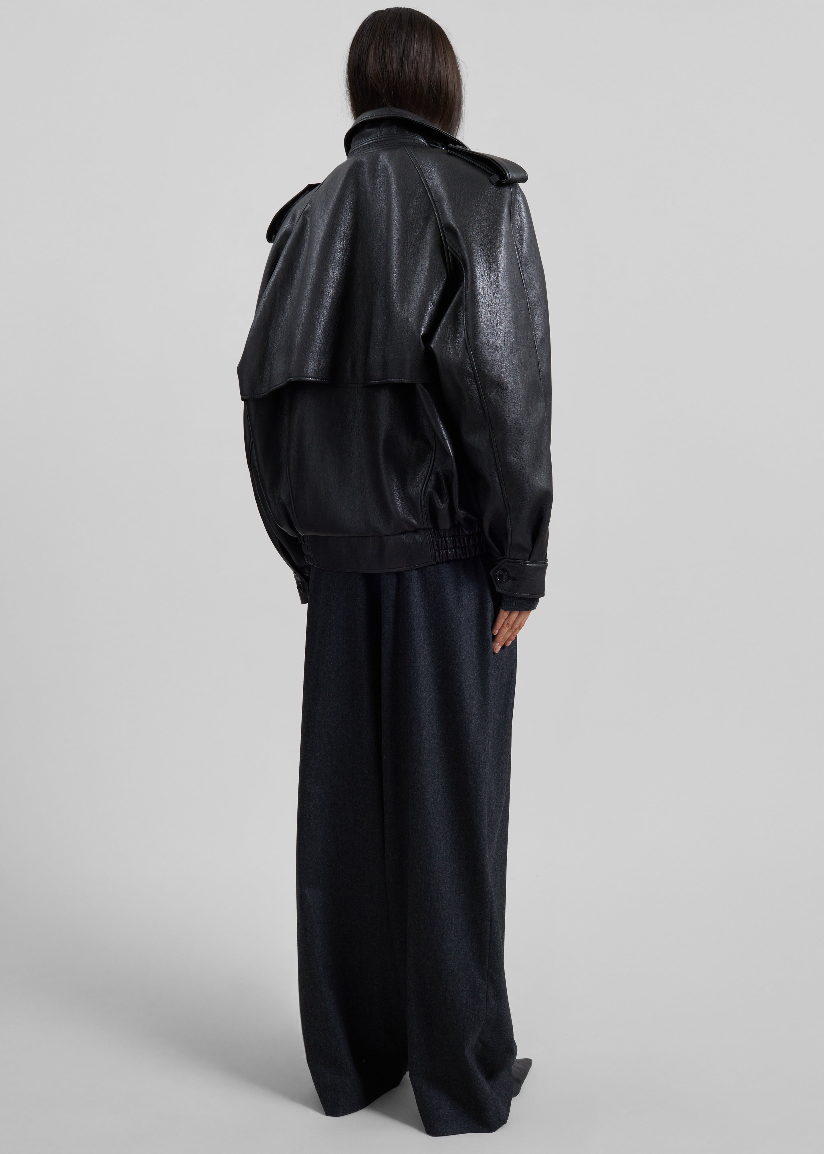 Nyland Faux Leather Padded Jacket - Black - 12