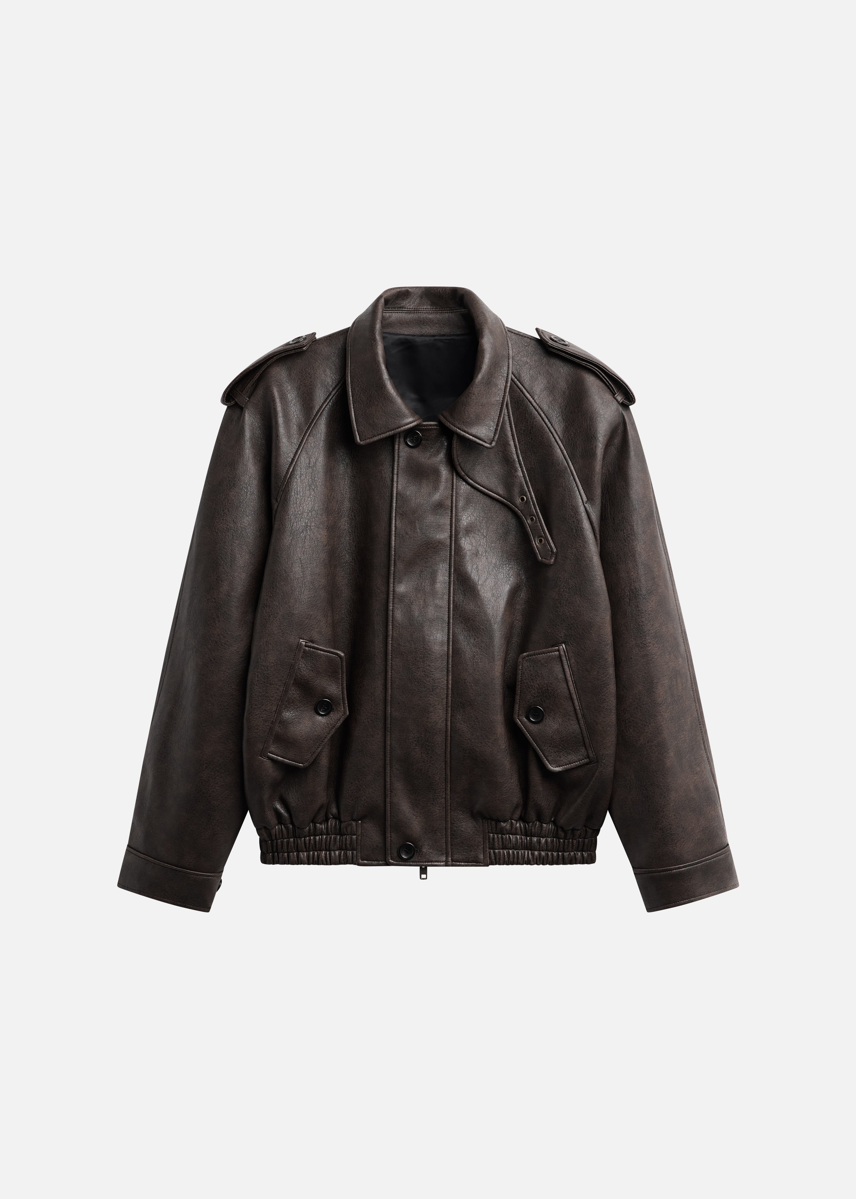 Nyland Faux Leather Padded Jacket - Brown - 13