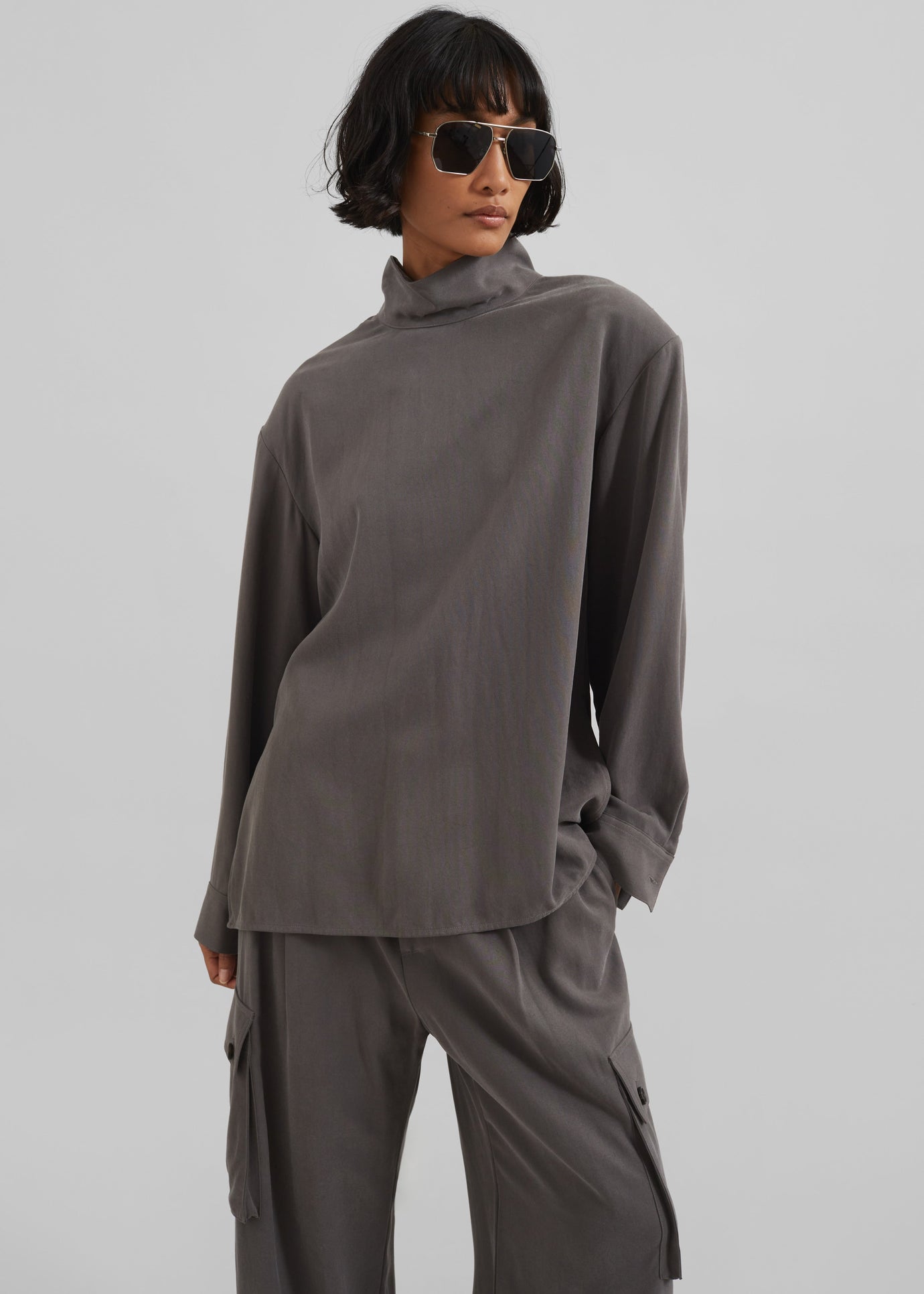 Nyro Blouse - Charcoal