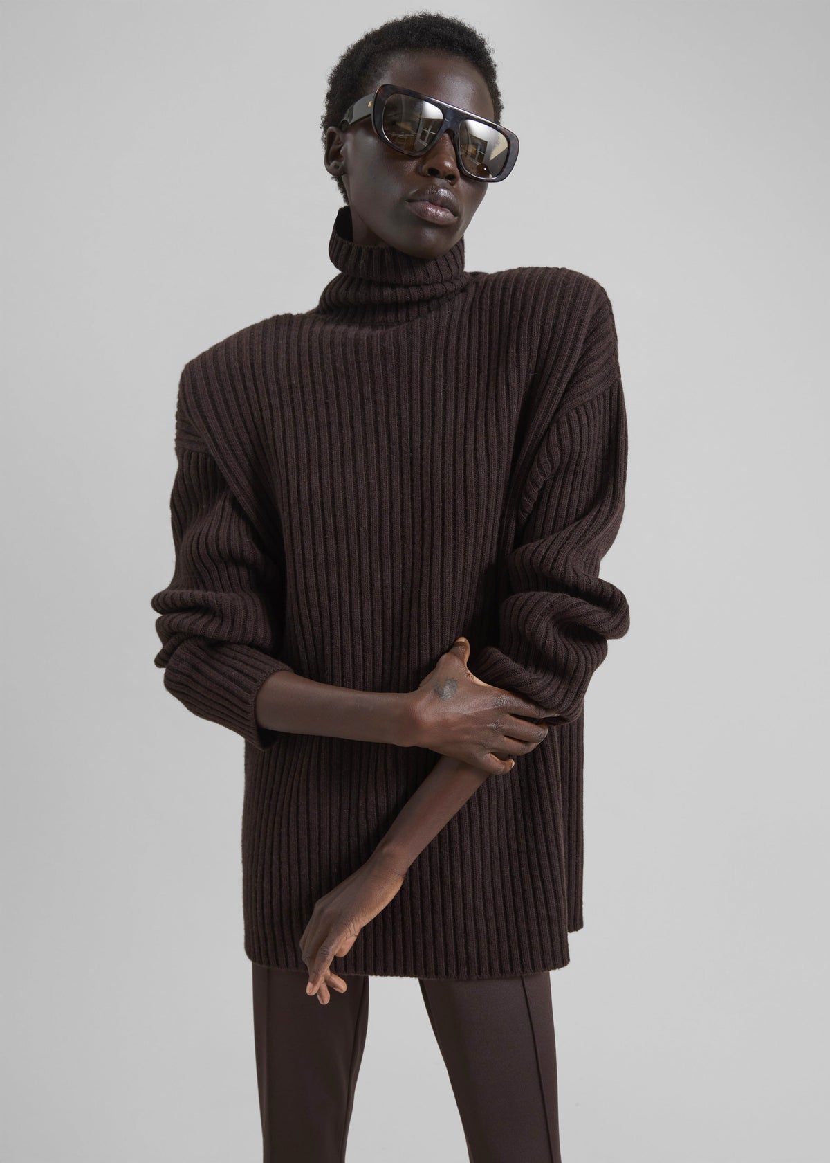 Lindall Turtleneck Sweater - Brown - 4