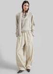 Oakdale Faux Leather Track Pants - Ecru